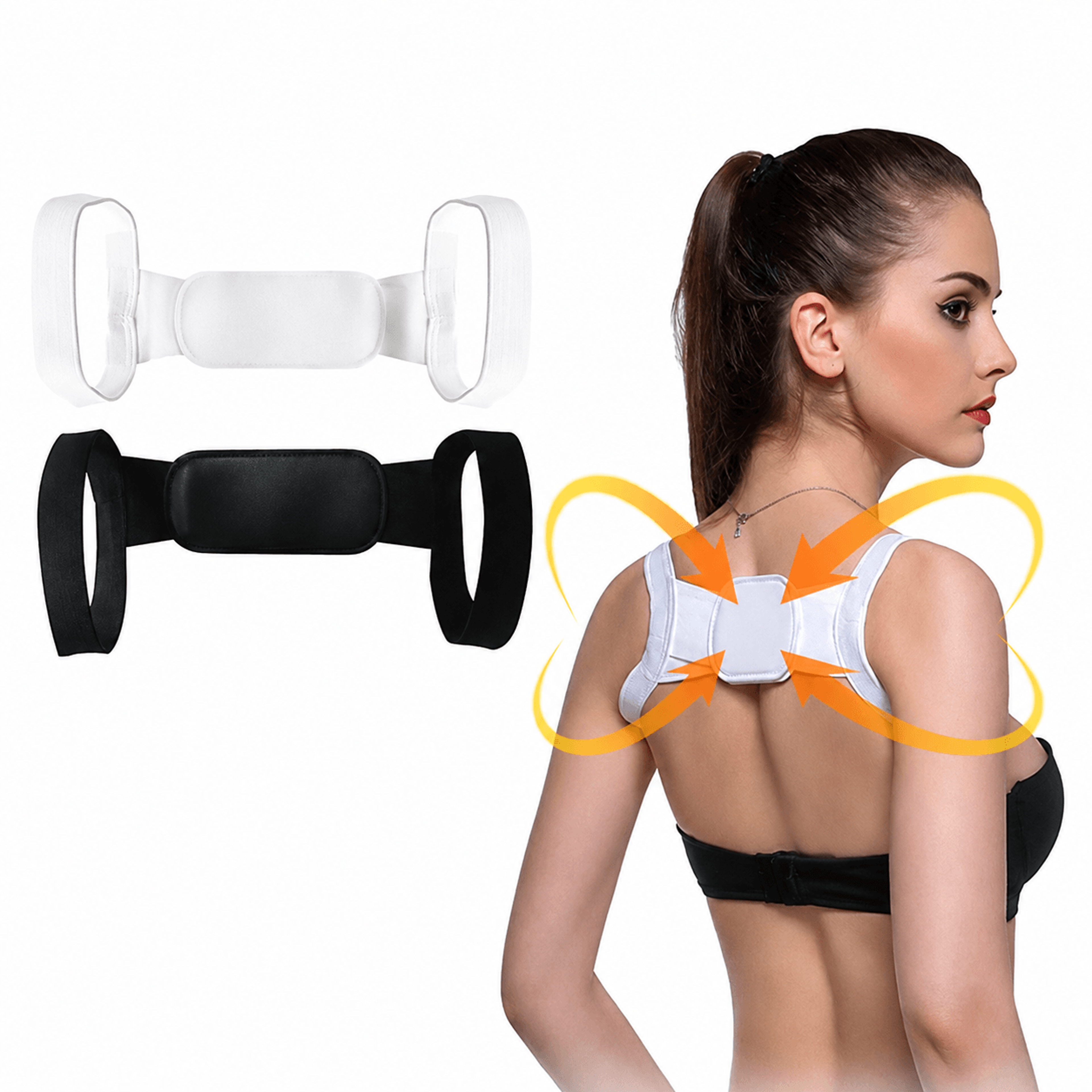 back shoulder posture corrector brace – adjustable spine support belt for men, women & kids sizes s-xxl