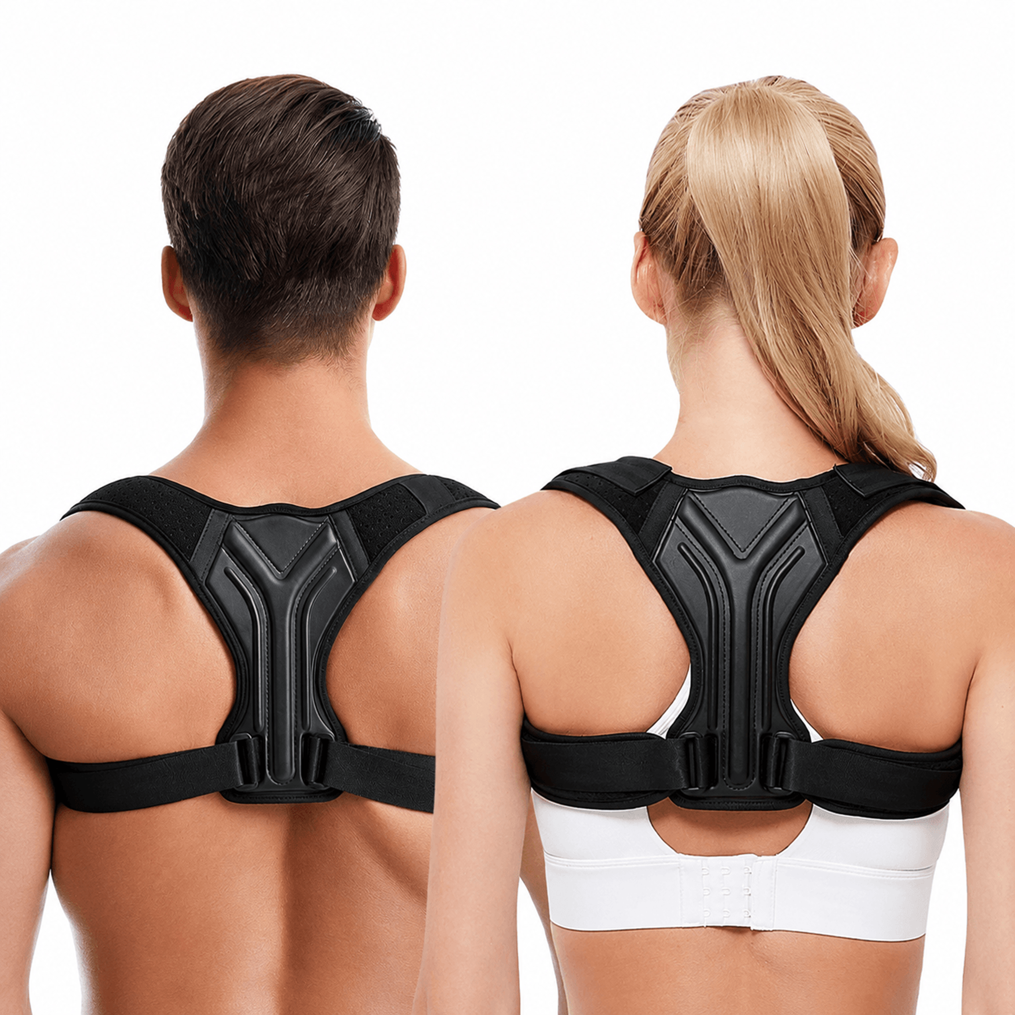 1pc adjustable back posture corrector brace – upper back & shoulder support for men, women, teens & seniors