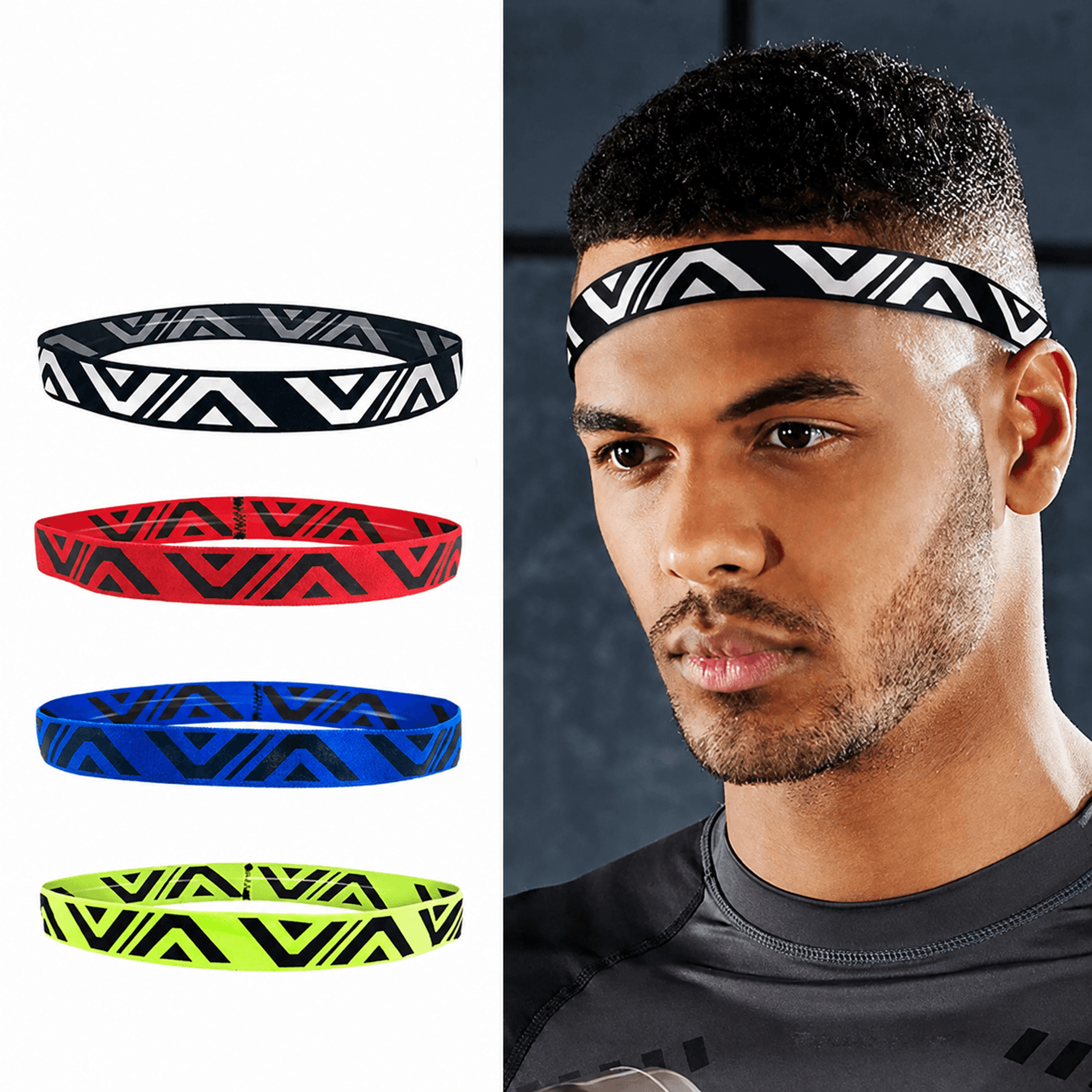 1pc breathable sports sweat headband – elastic non-slip moisture wicking hairband for running, yoga & fitness