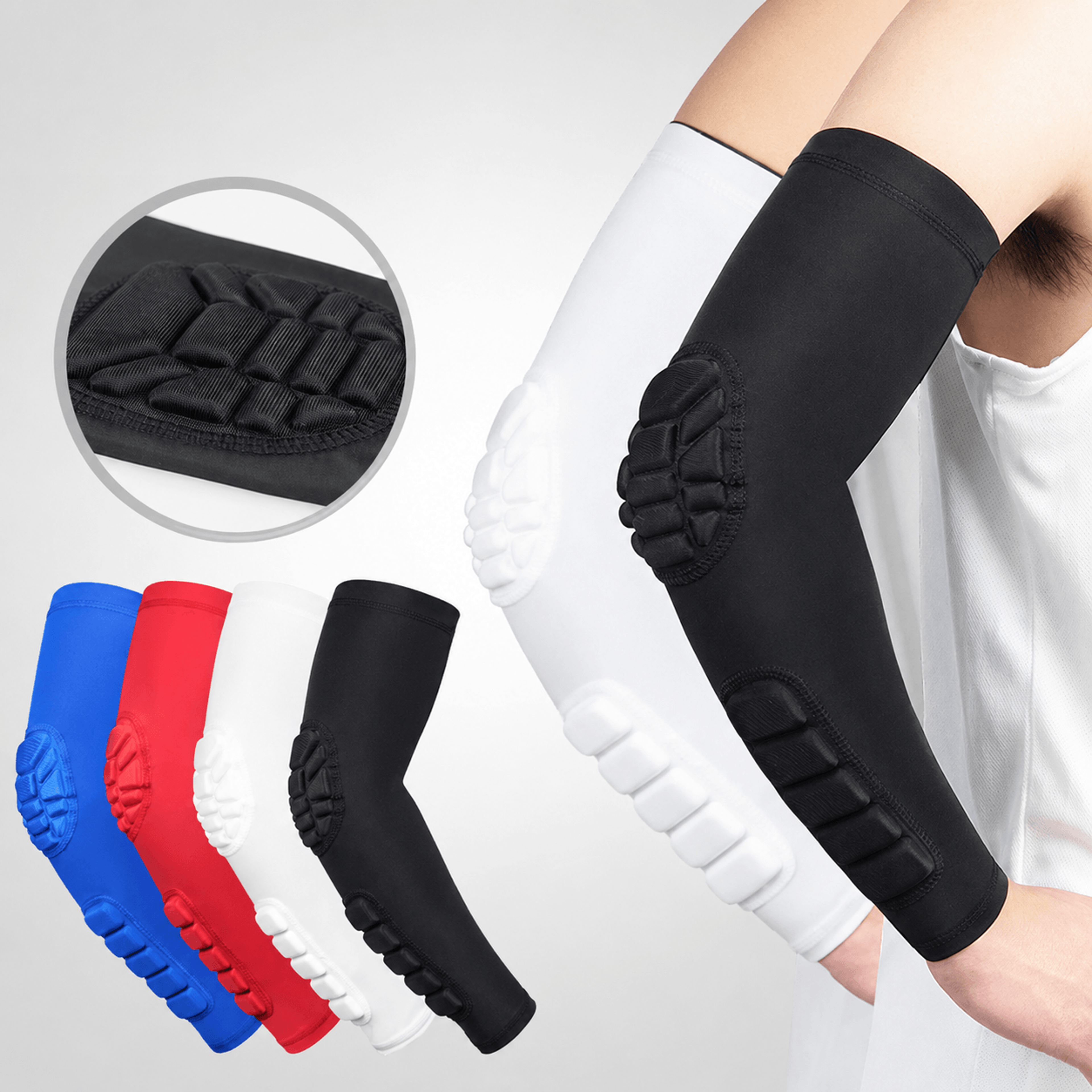 1pc padded compression arm sleeve – basketball shooter sleeve with elbow & forearm protection for sports