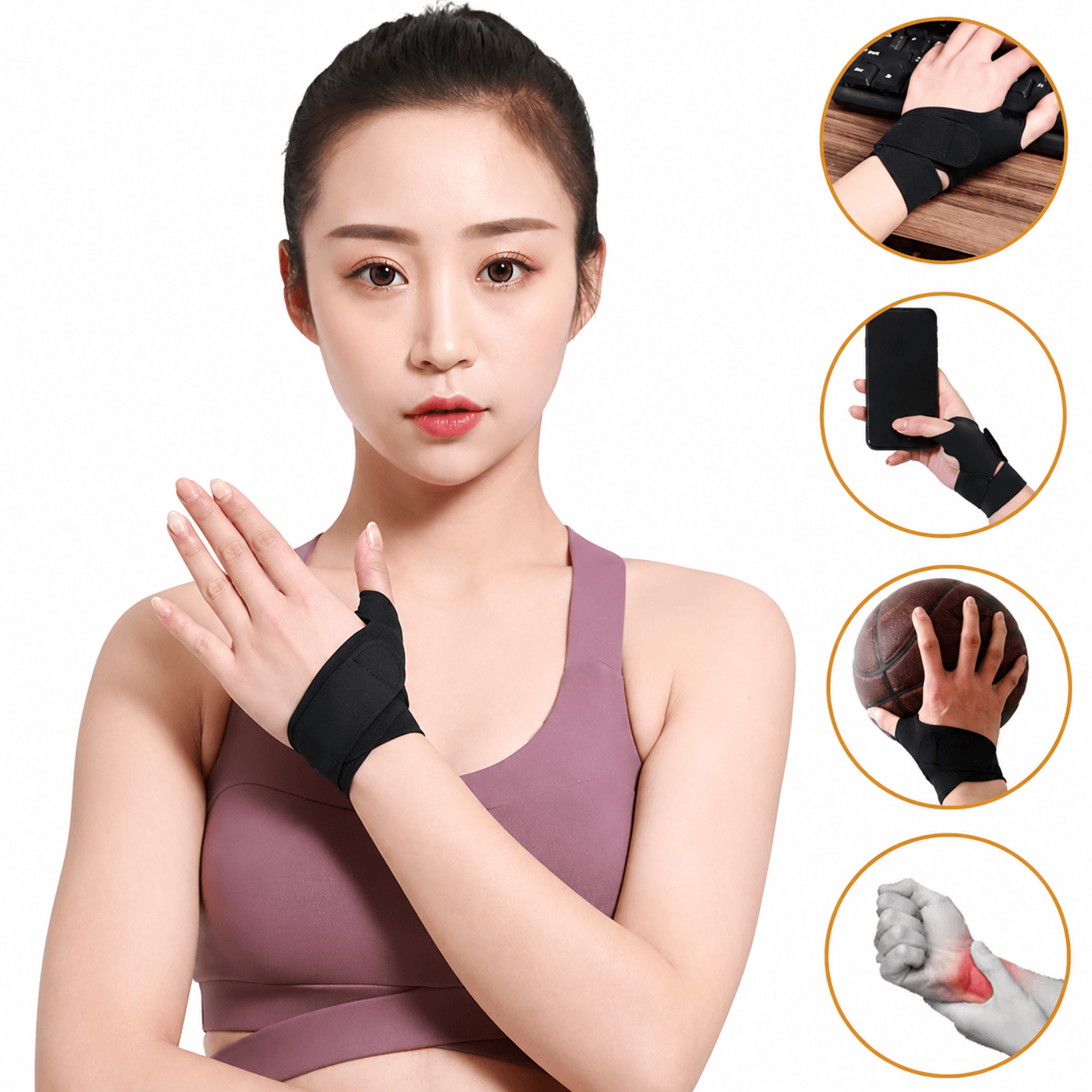 1pc adjustable wrist splint brace with thumb support – breathable wrist stabilizer for typing, gaming & daily activitie