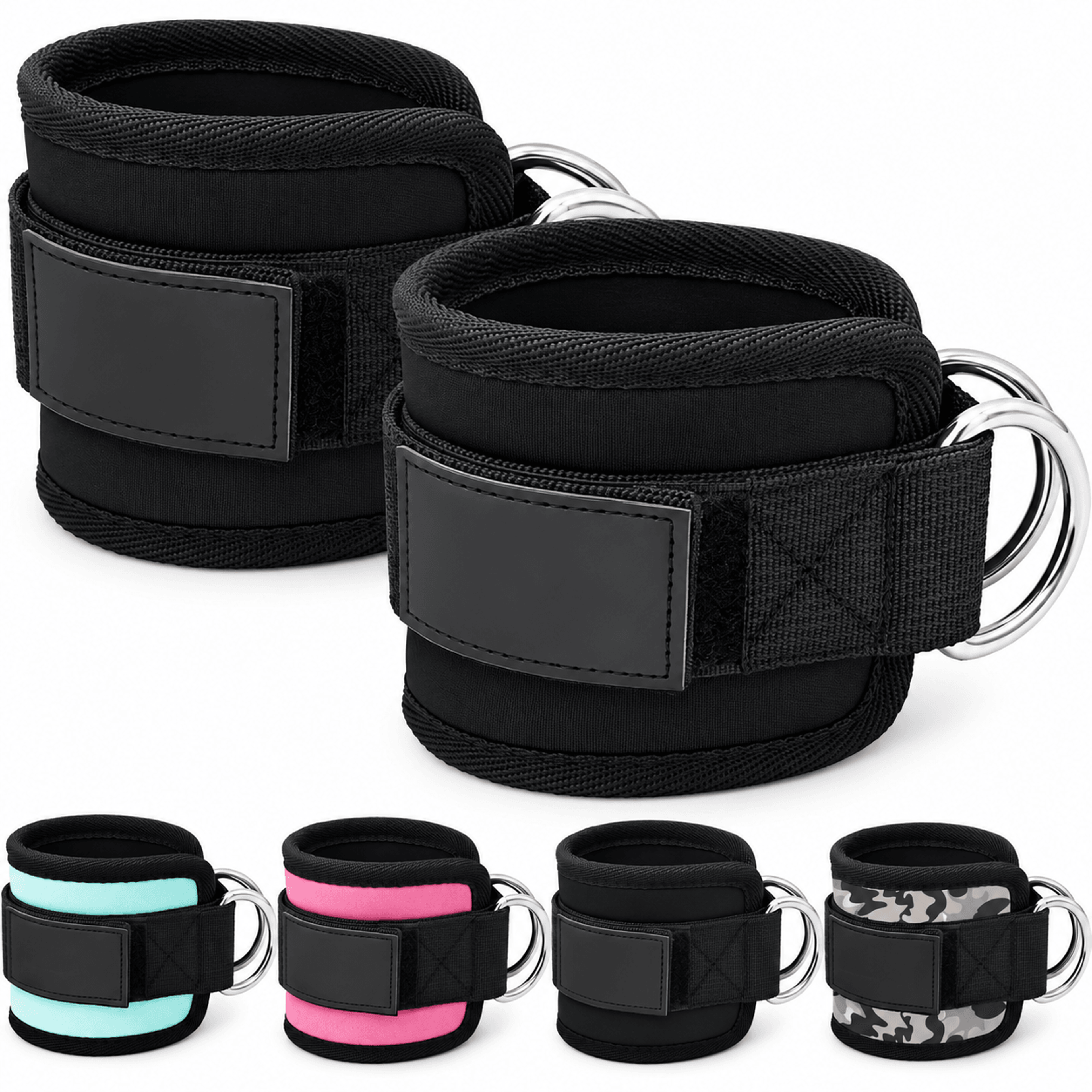 aolikes adjustable padded ankle wrist cuffs – d-ring cable machine straps for glute kickbacks & leg workouts