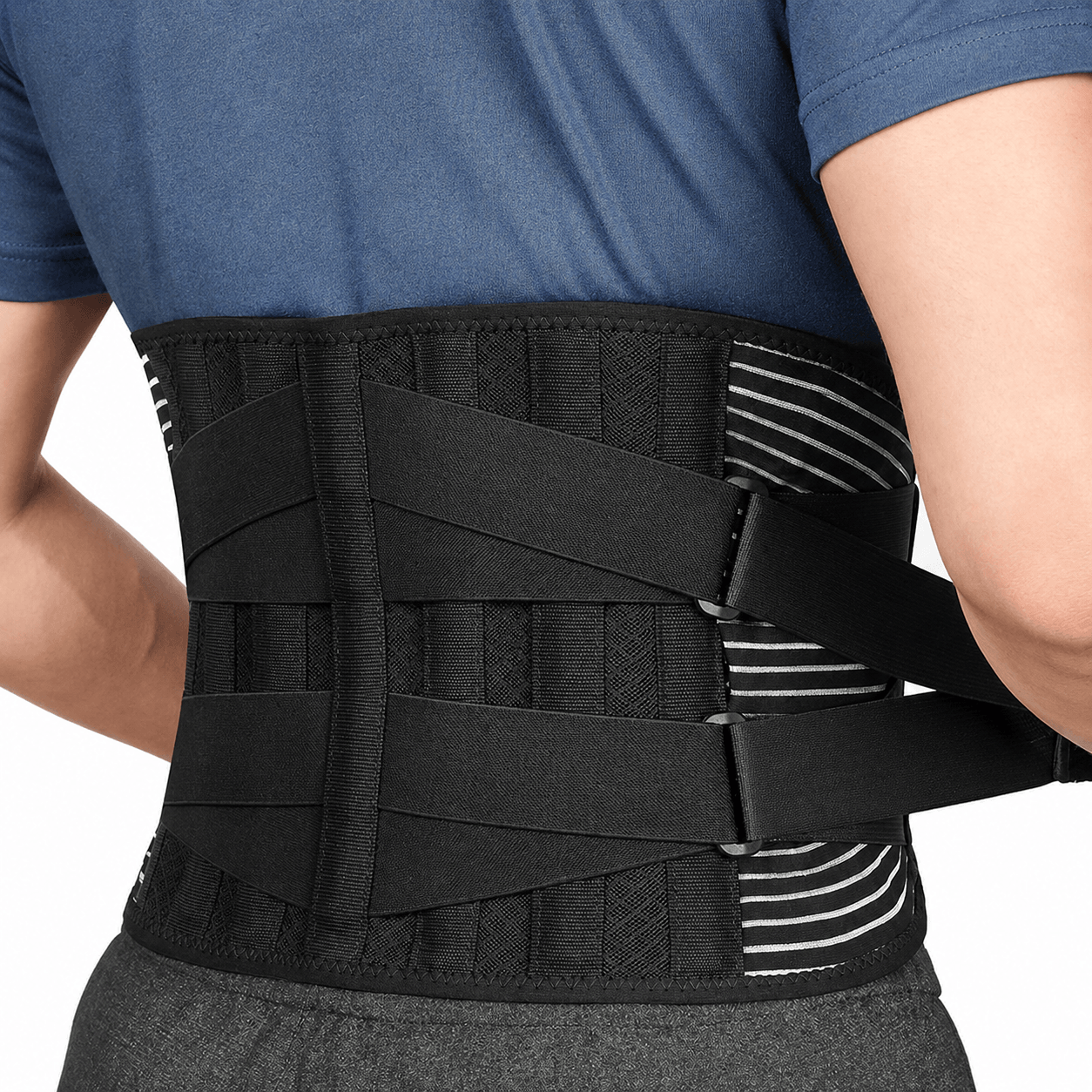 lower back brace with 6 stays – orthopedic lumbar support belt for back pain relief, gym & daily wear