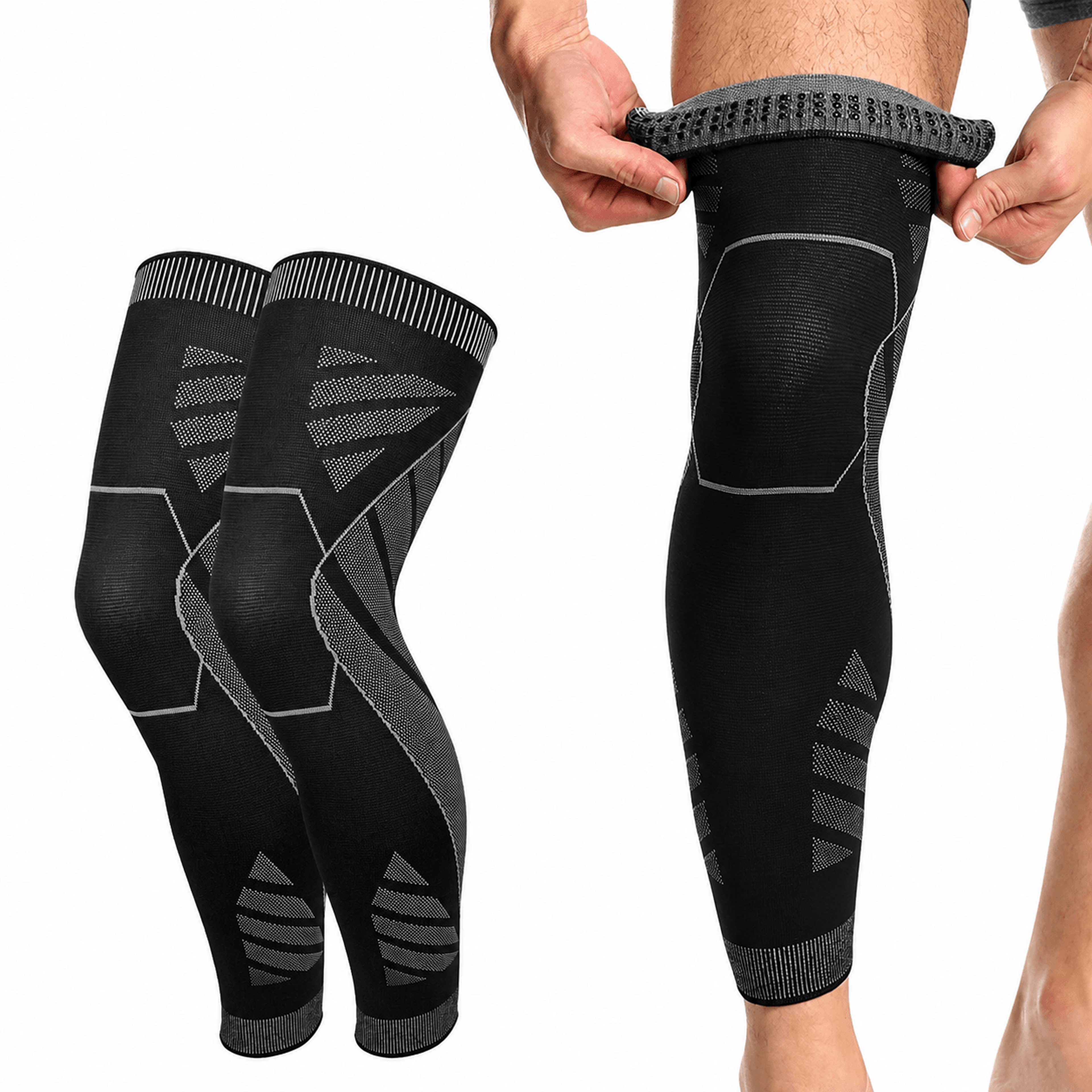 sports full leg compression sleeves – knee support brace for weightlifting, arthritis, joint pain relief & recovery