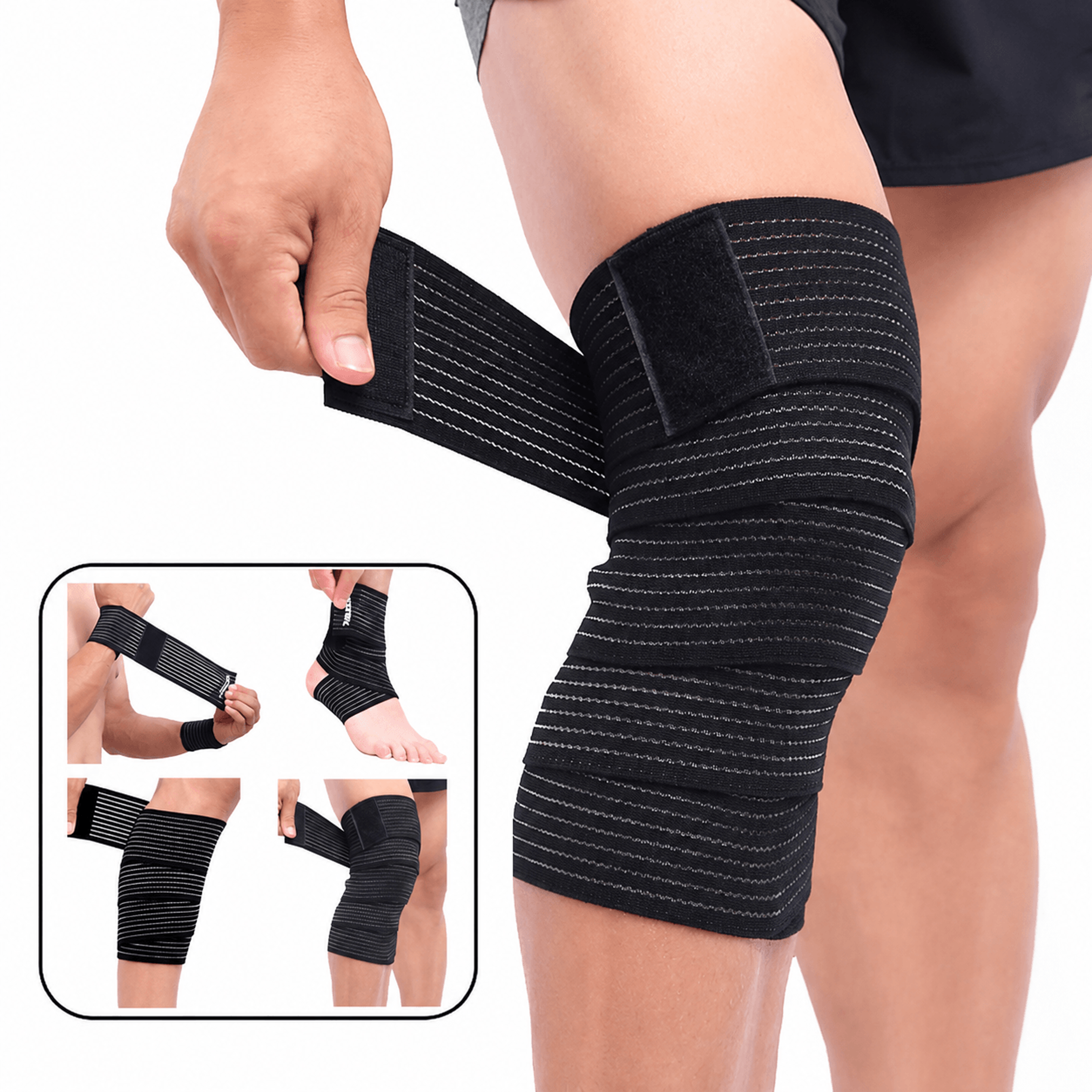1pc elastic compression bandage wrap – adjustable knee, elbow & leg support brace for sports, fitness & injury recovery