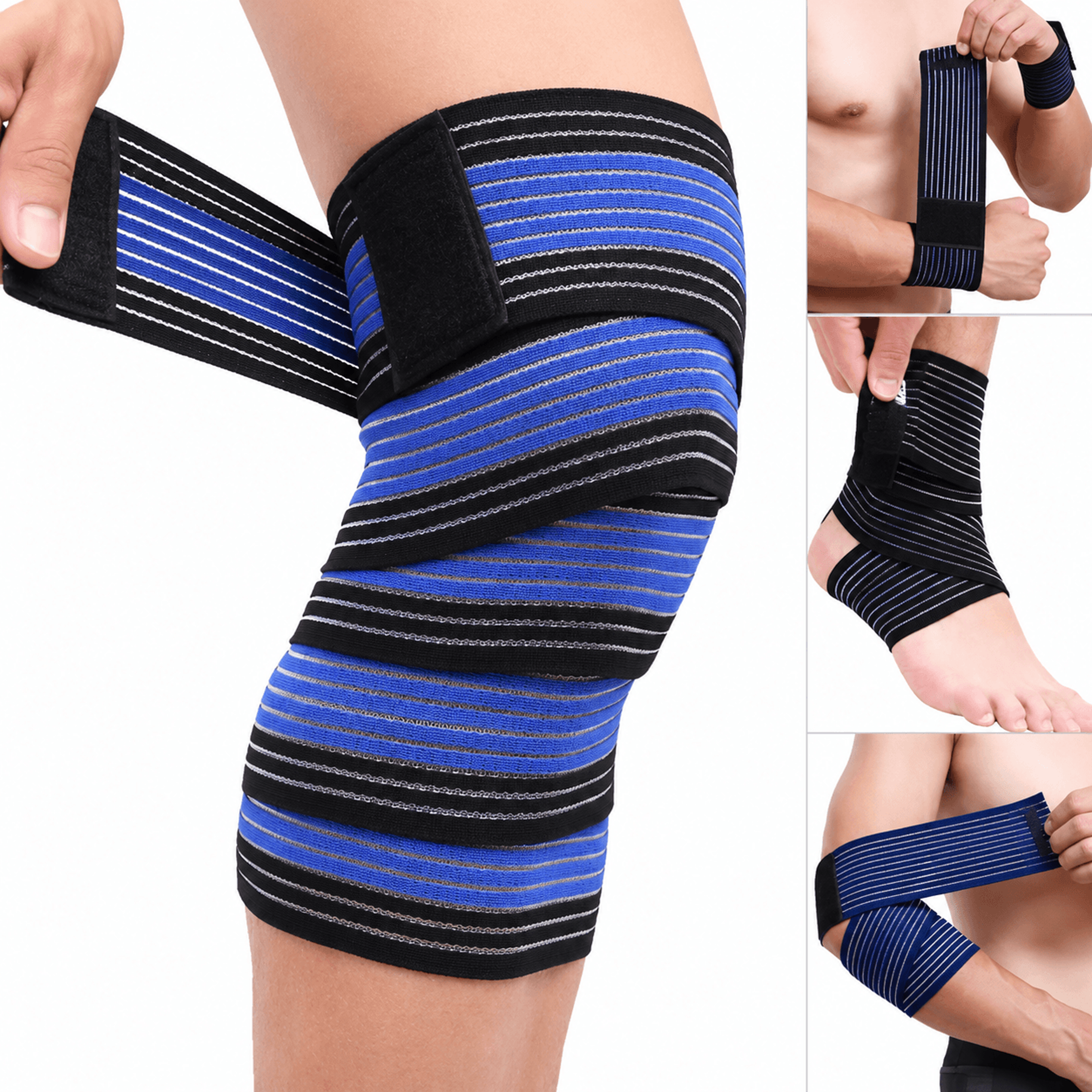 1pc elastic compression bandage wrap – adjustable knee support strap for ankle, wrist, elbow, calf & sports protection