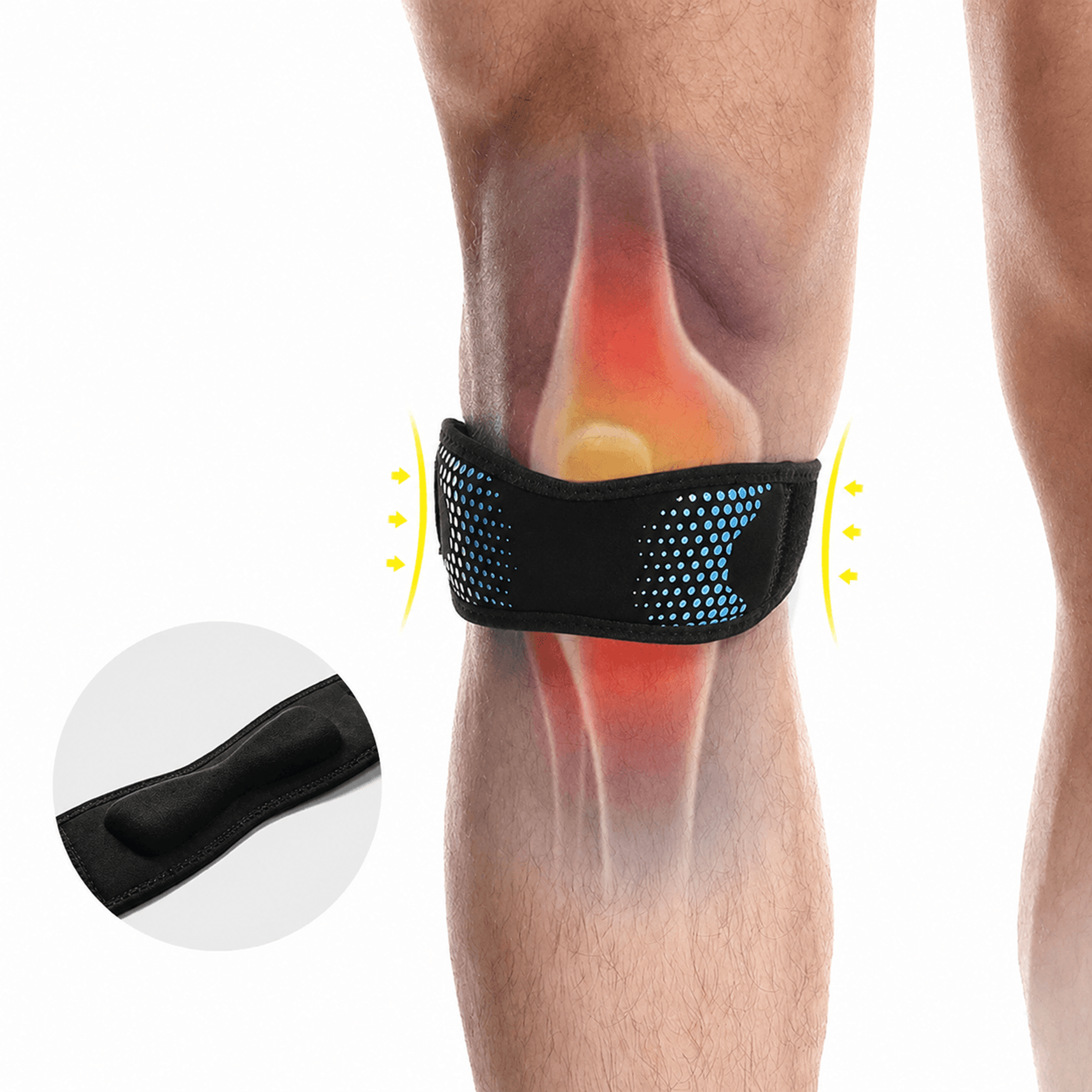 1pc adjustable patella tendon knee strap – knee support brace for running, hiking, tennis & arthritis pain relief