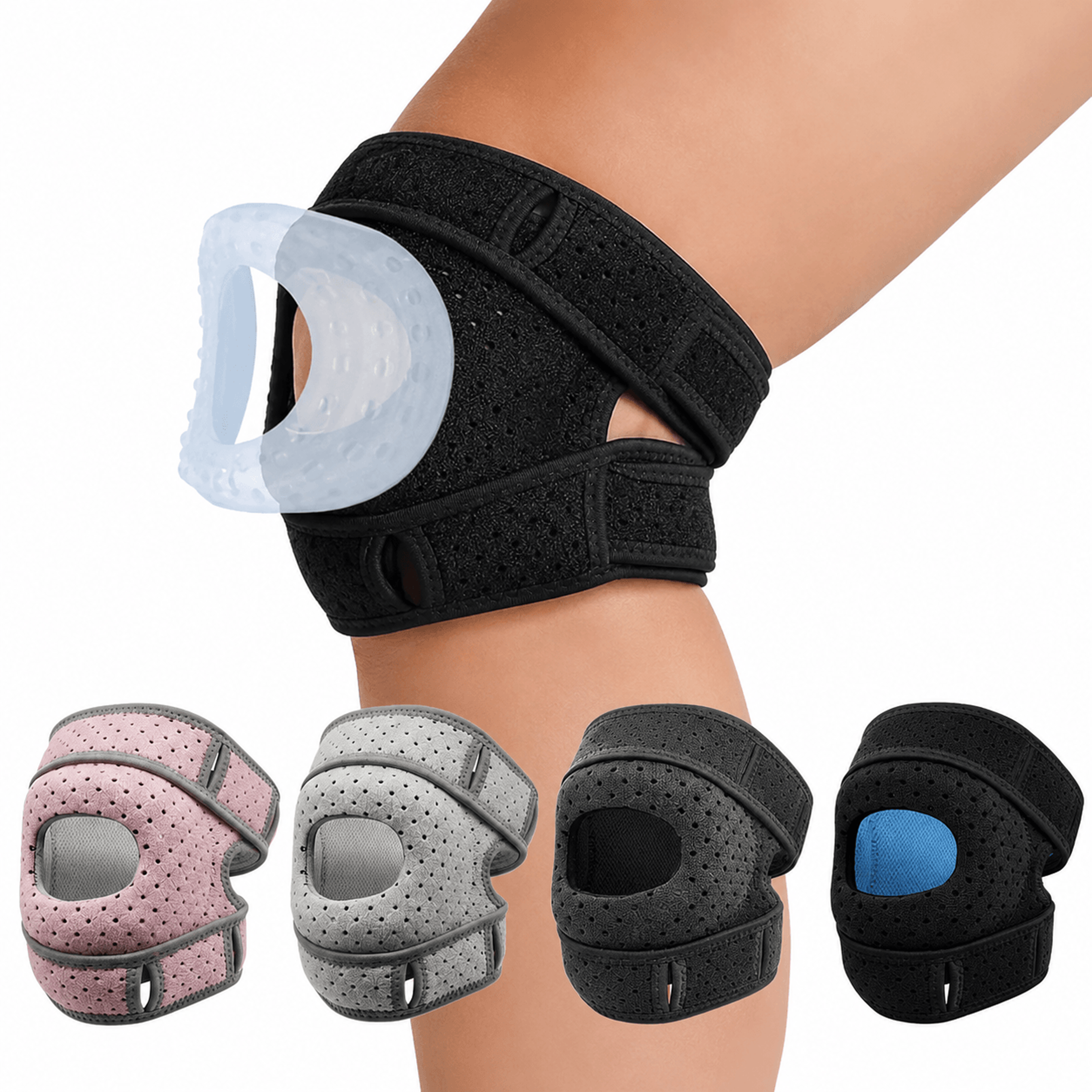 1pc patella knee brace with gel pad – adjustable patellar tendon support strap for knee pain, arthritis & sports
