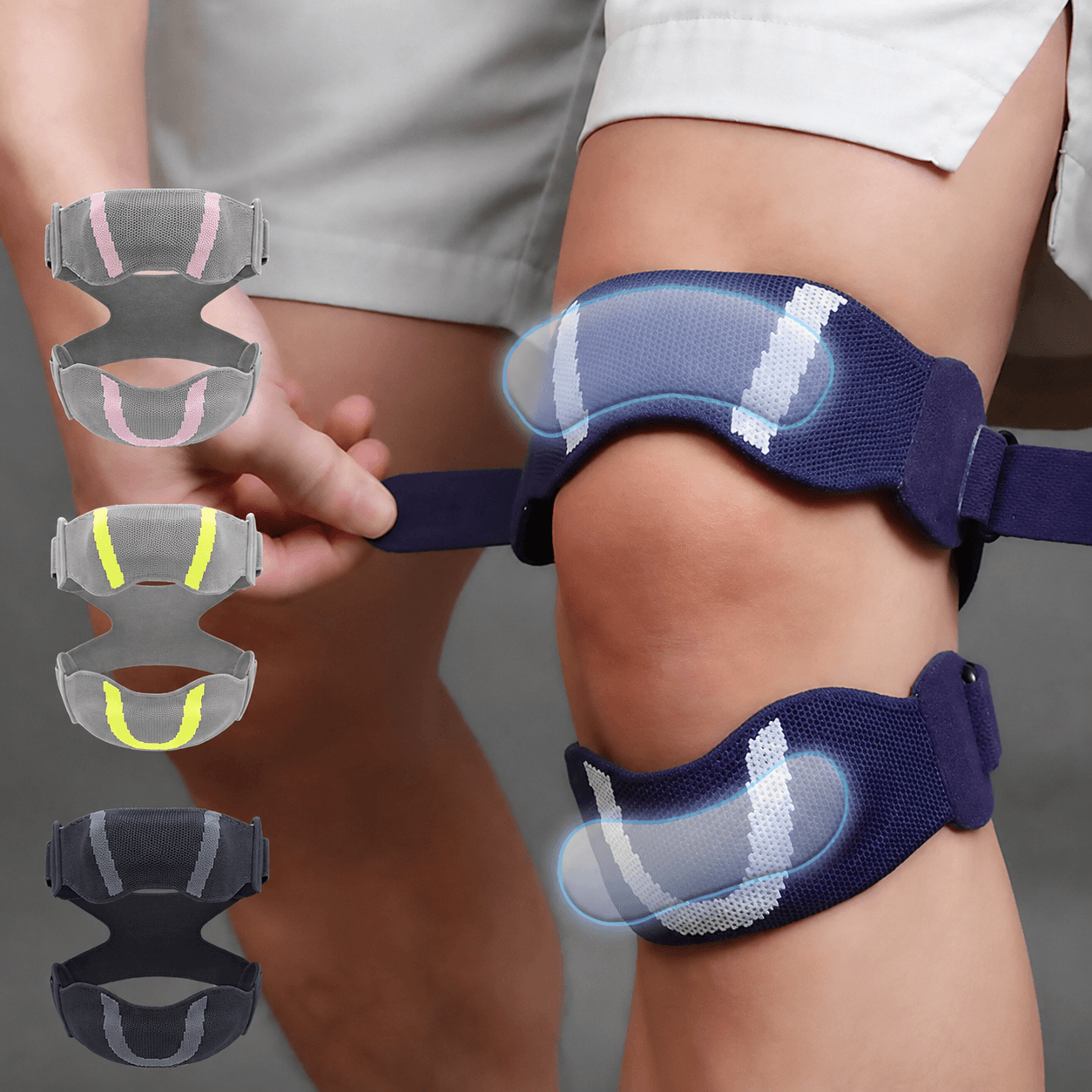 1pc adjustable patella knee strap with silicone pad – knee tendon support brace for running, sports & pain relief