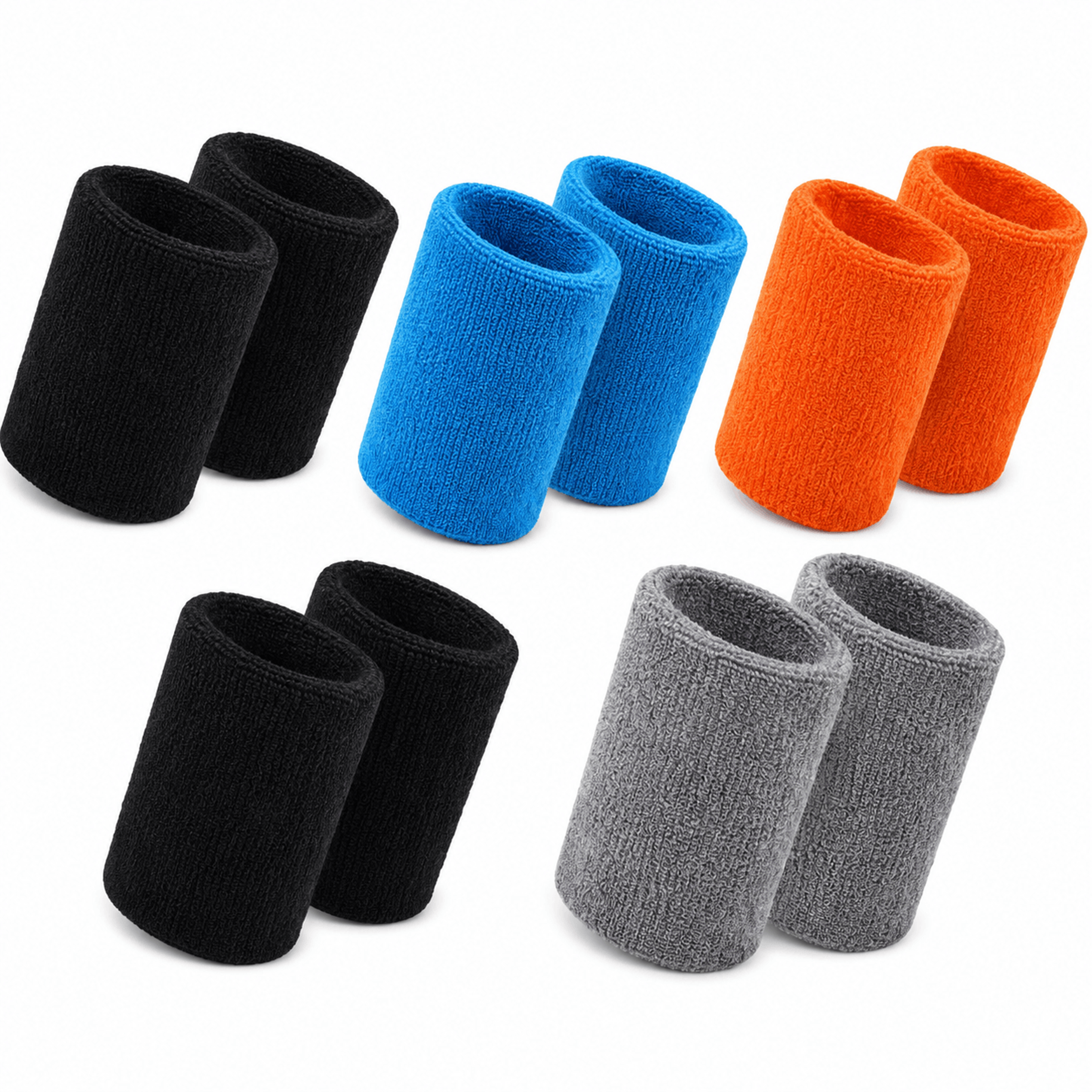 1 pair sports wrist sweatbands – moisture wicking cotton wristbands for tennis, basketball, running & gym