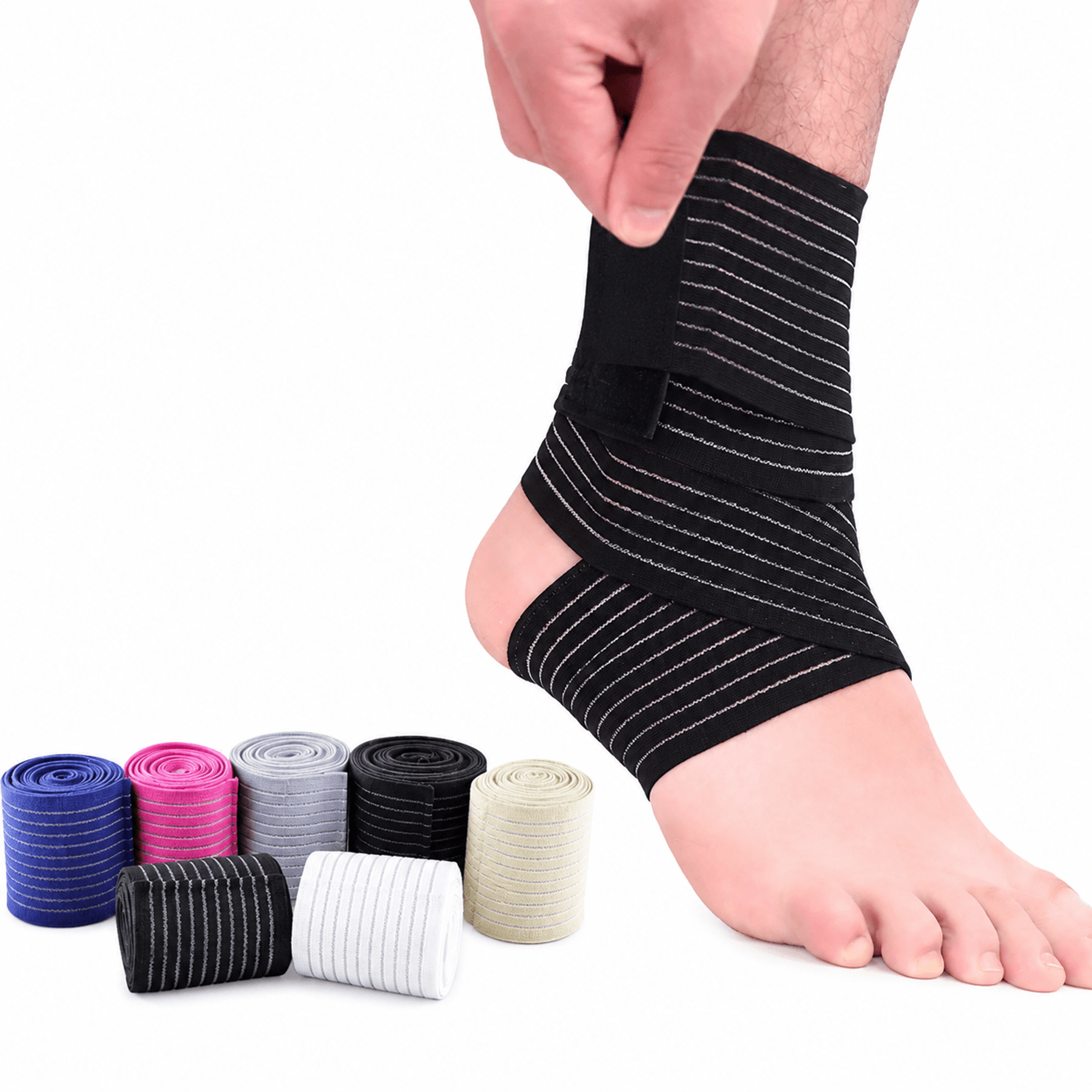 elastic ankle support wrap bandage – adjustable sports ankle brace for gym, running & injury recovery