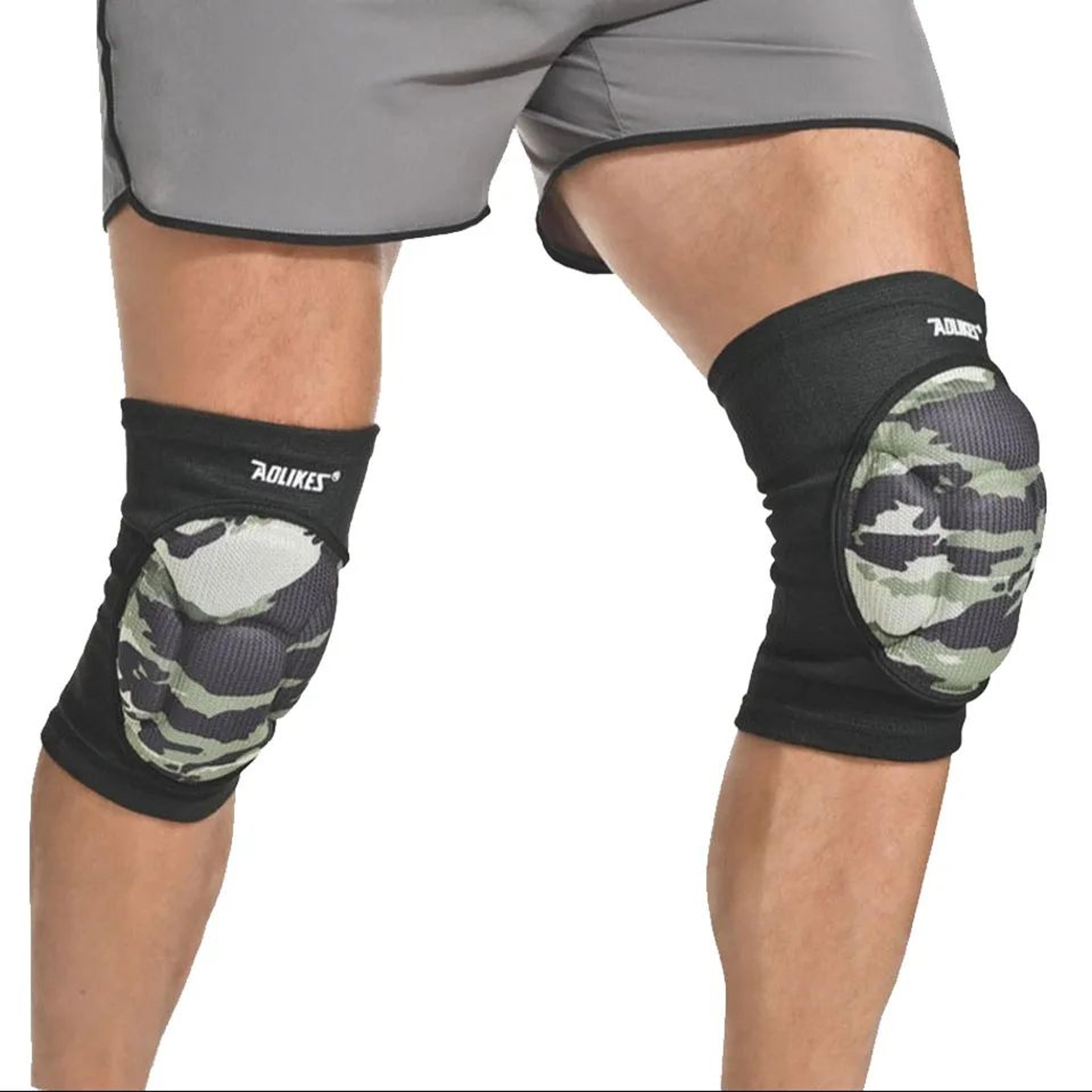 1 pair thick sponge volleyball knee pads – adjustable anti-slip knee sleeves for football, yoga, dance & sports
