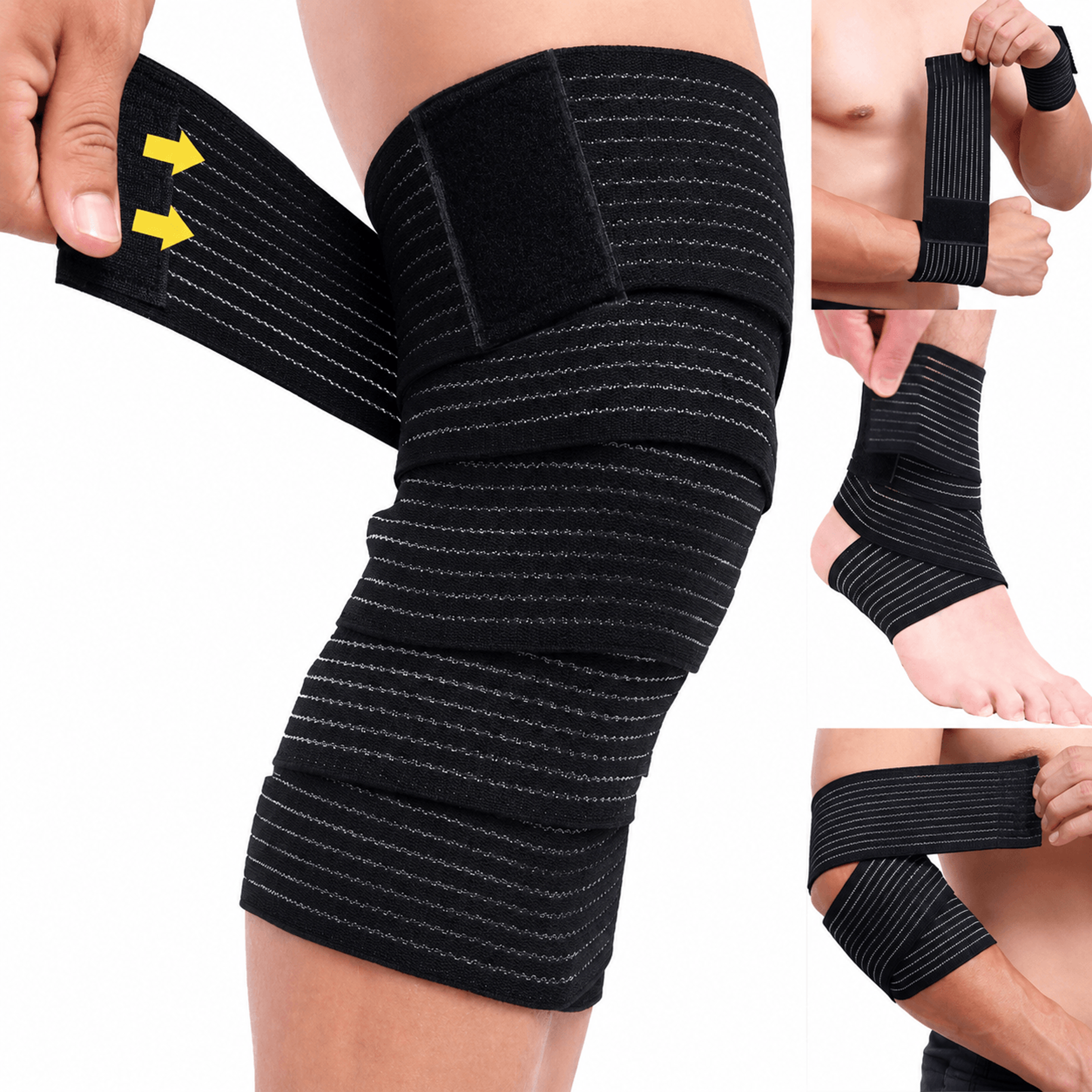 1pc elastic compression bandage wrap – adjustable knee, elbow & leg support brace for sports, injury recovery & fitness