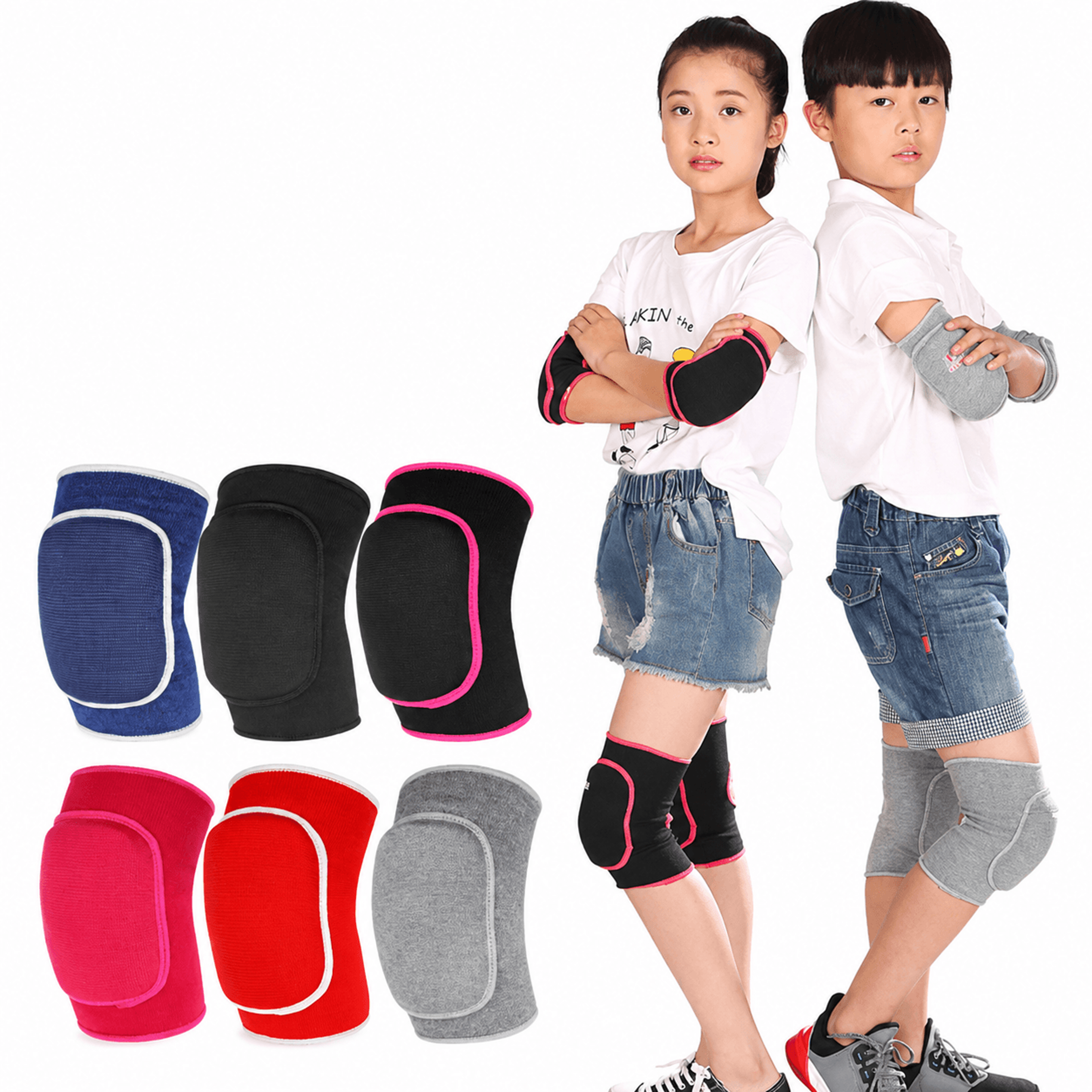 1 pair kids thick sponge knee pads – soft knee support for dance, volleyball, gymnastics, sports & active play