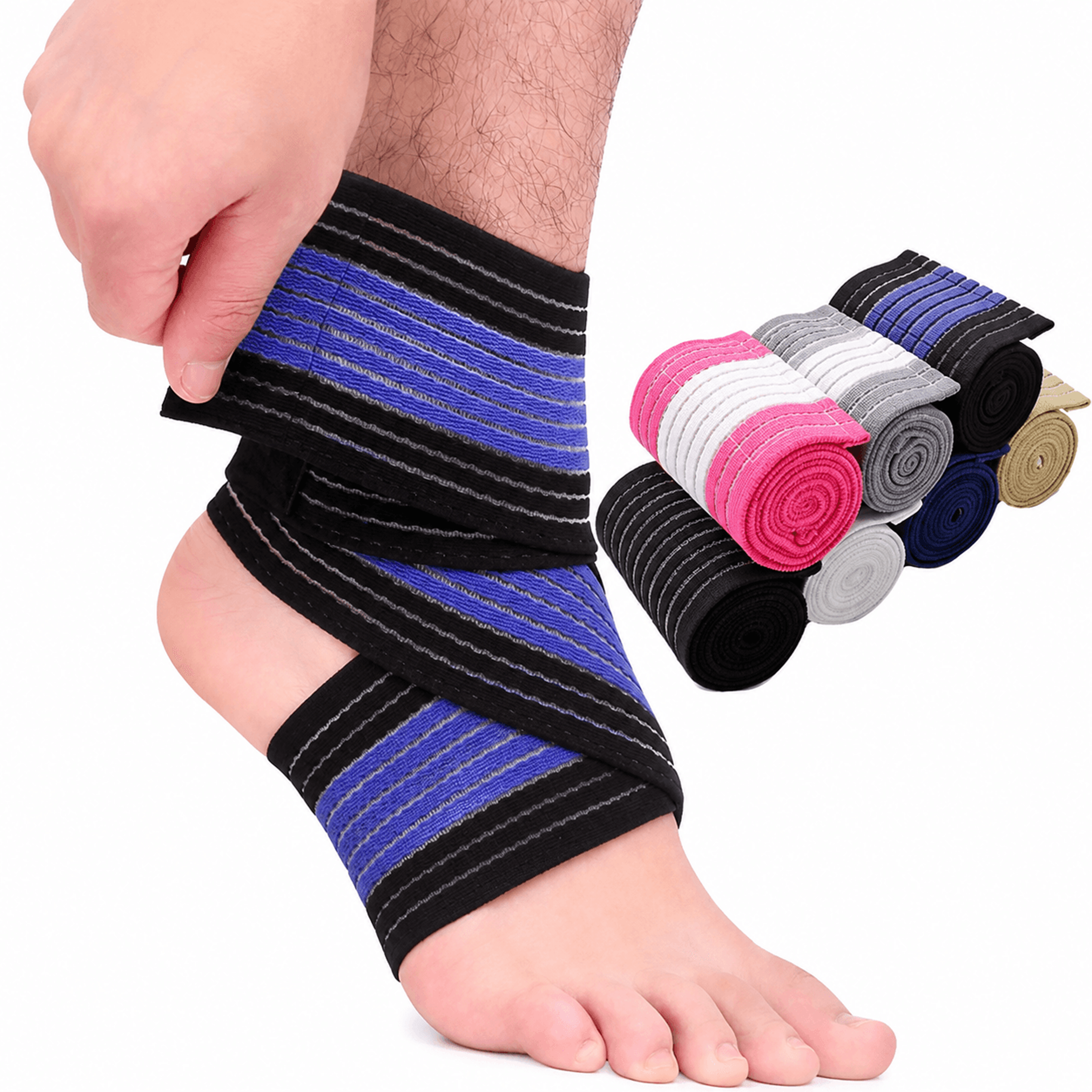 1pc elastic ankle support wrap – adjustable ankle brace compression bandage for sports, gym & injury recovery