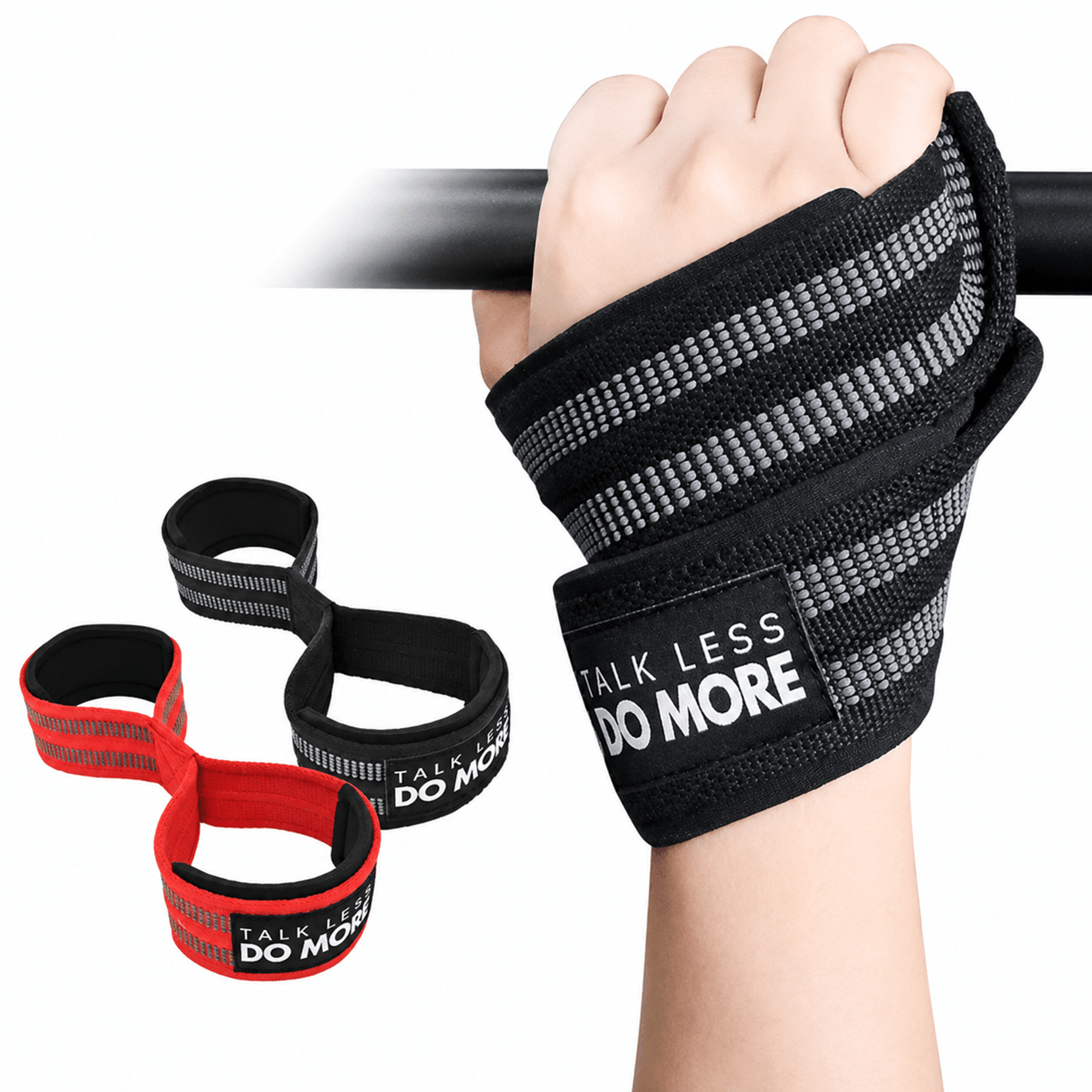 1 pair figure 8 weight lifting straps – weightlifting wrist straps for powerlifting, deadlifts & gym training