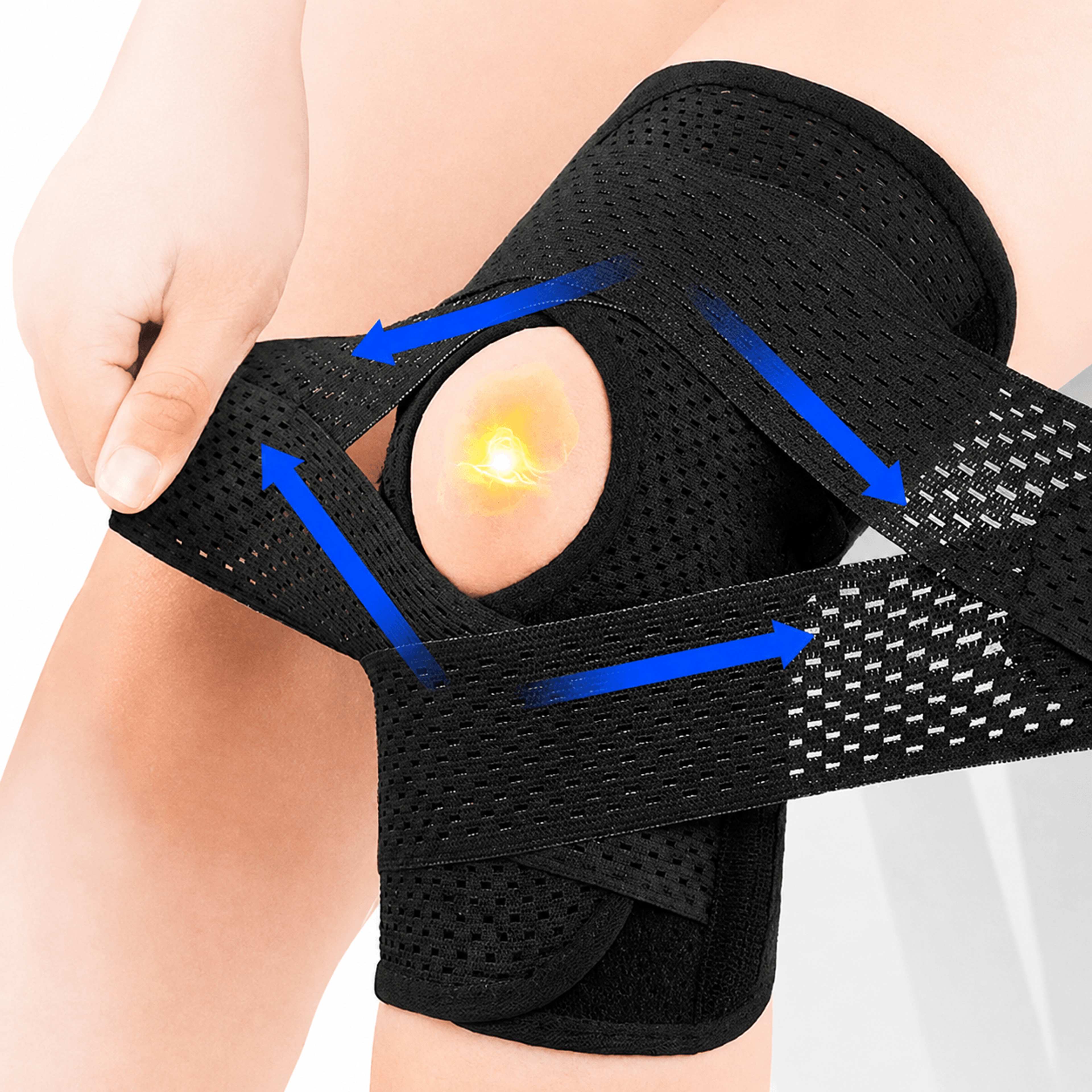 knee support brace with side stabilizers – adjustable knee brace for acl mcl meniscus tear arthritis pain relief