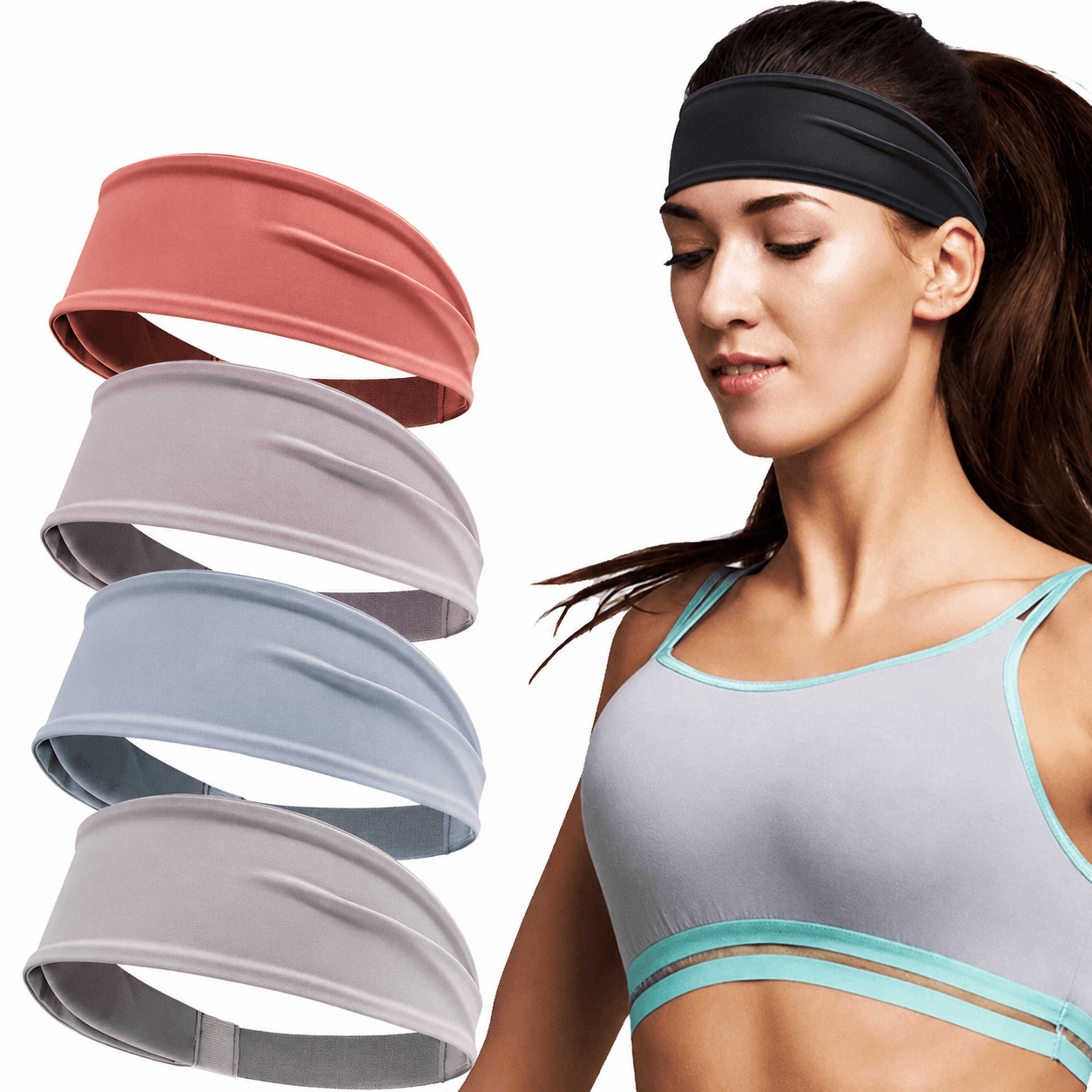 non-slip sports headband – moisture wicking workout sweatband for running, cycling, yoga & fitness