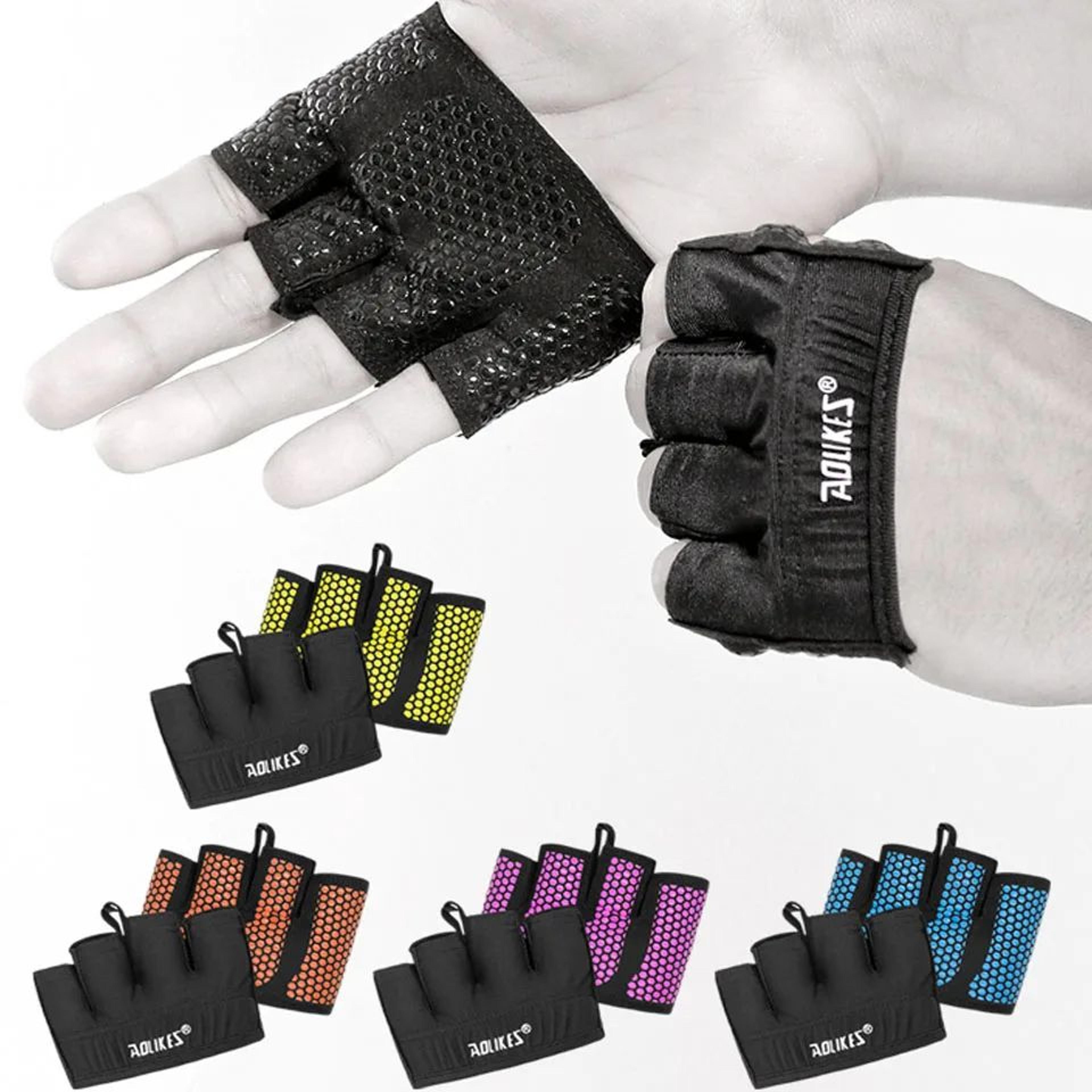 half finger gym gloves – weight lifting gloves crossfit workout grip gloves for men & women hand protection