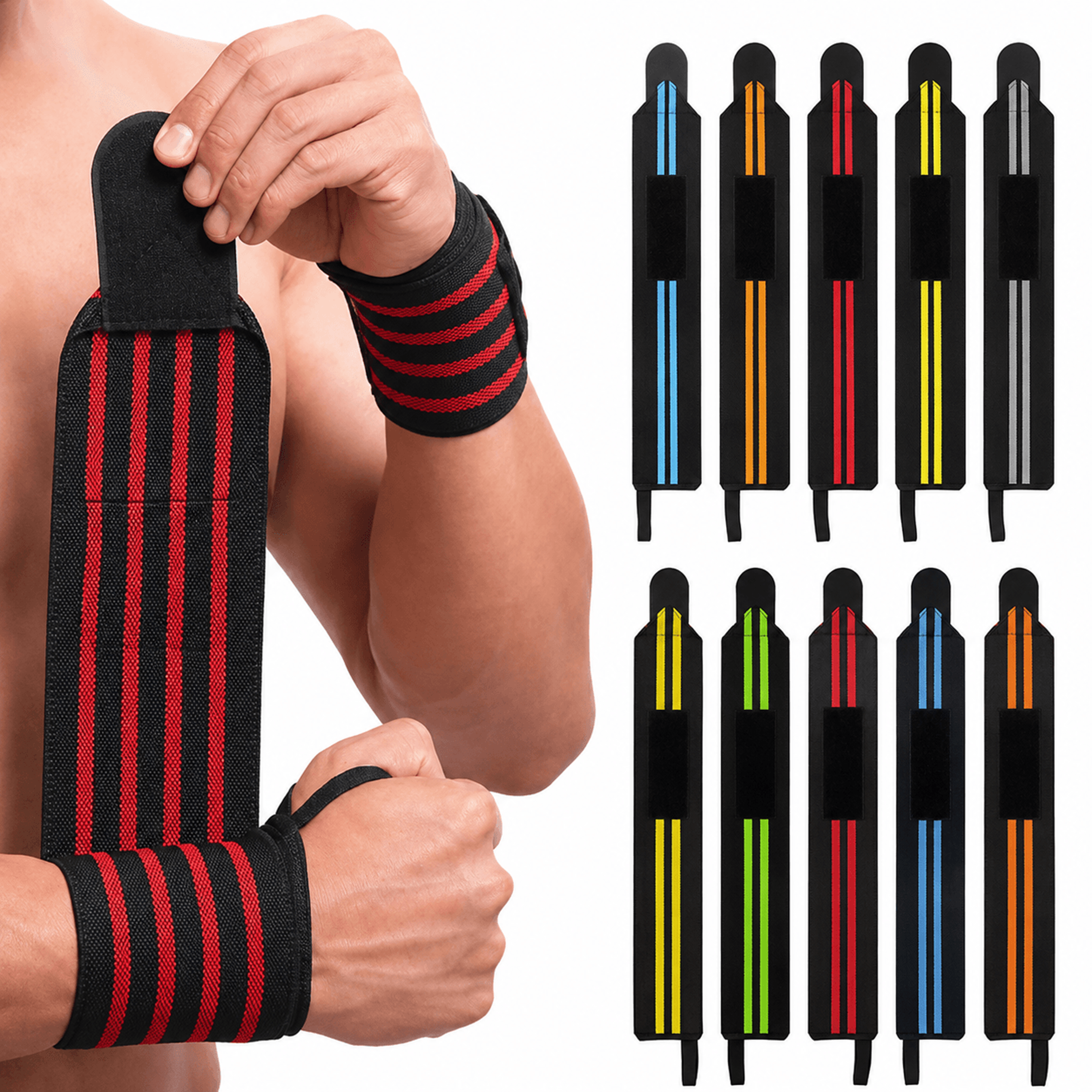 1 pair aolikes weightlifting wrist wraps – adjustable wrist support for strength training, powerlifting & gym workouts