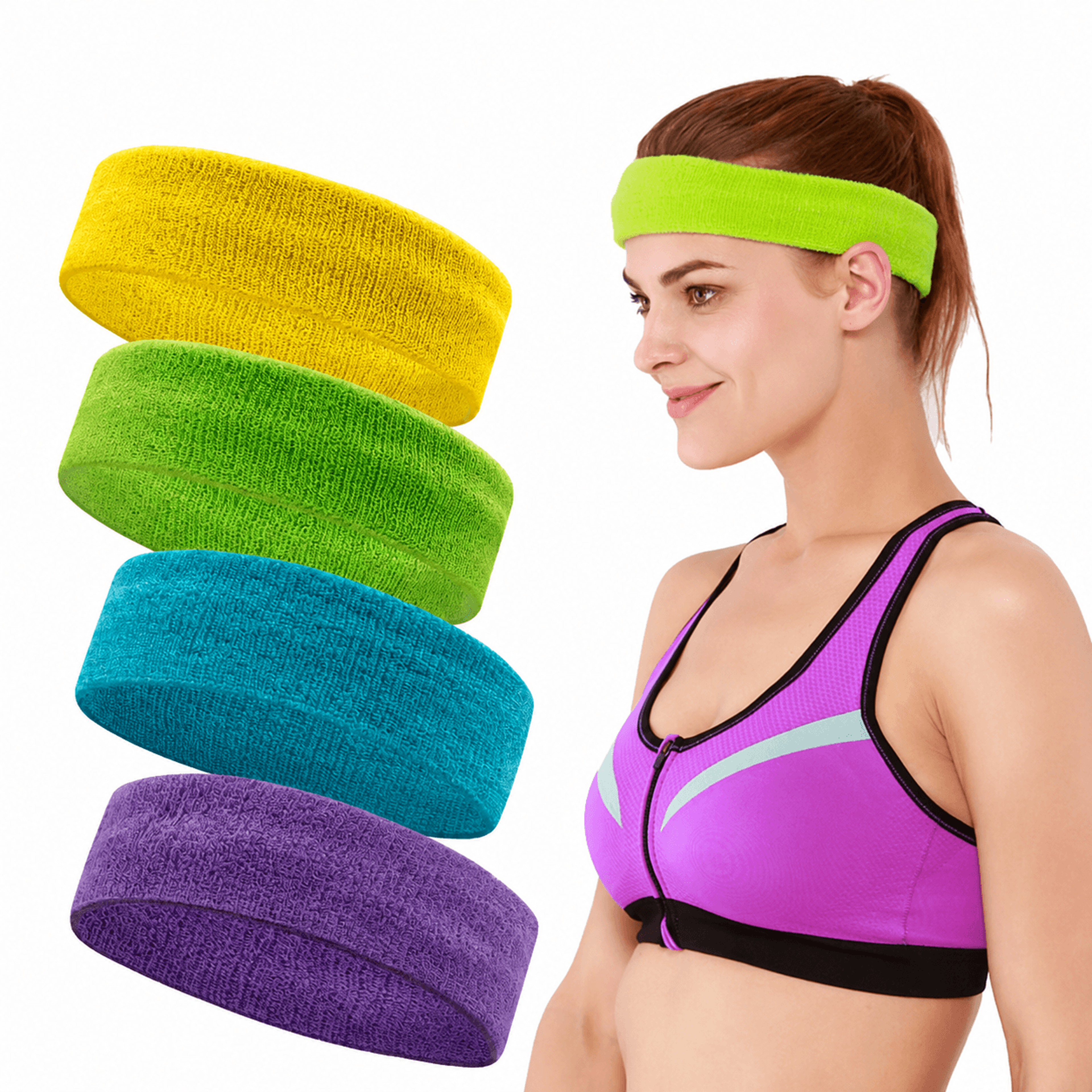 1pc cotton athletic headband – sports sweatband for men & women running basketball gym fitness tennis yoga