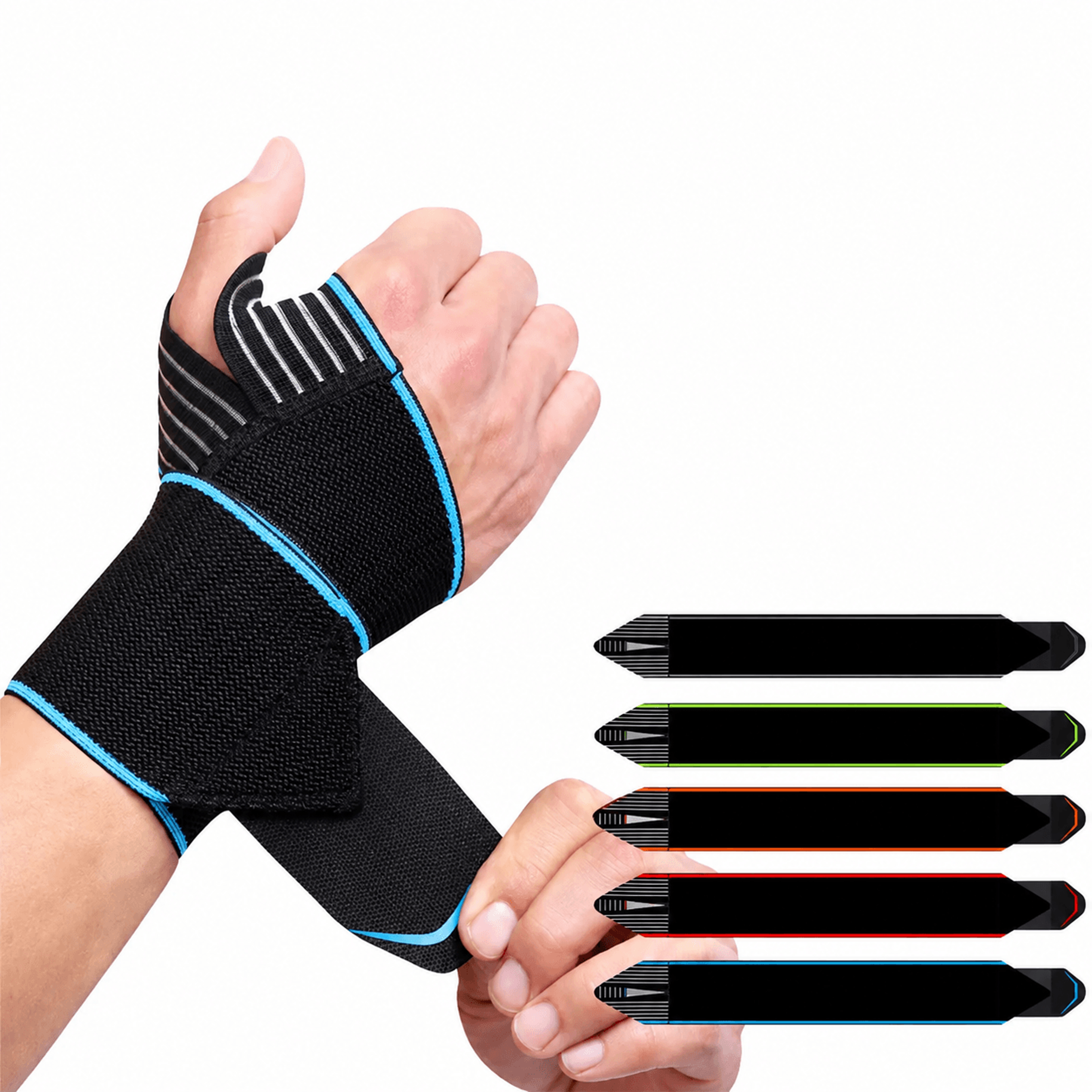 1 pair adjustable wrist brace with thumb support – wrist compression strap for weightlifting, gym & pain relief