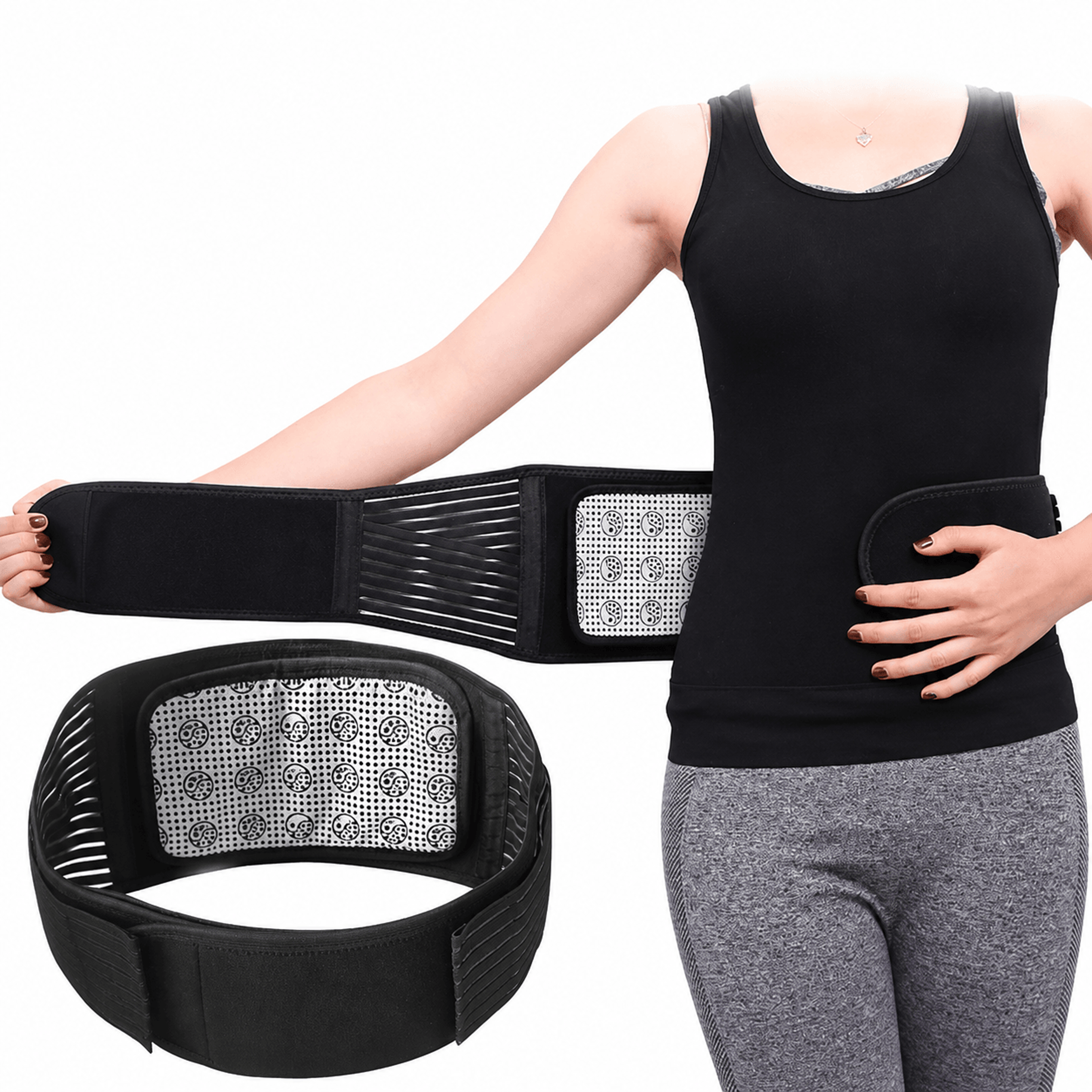 1pc self-heating lumbar support belt – magnetic waist back brace posture corrector for lower back pain relief