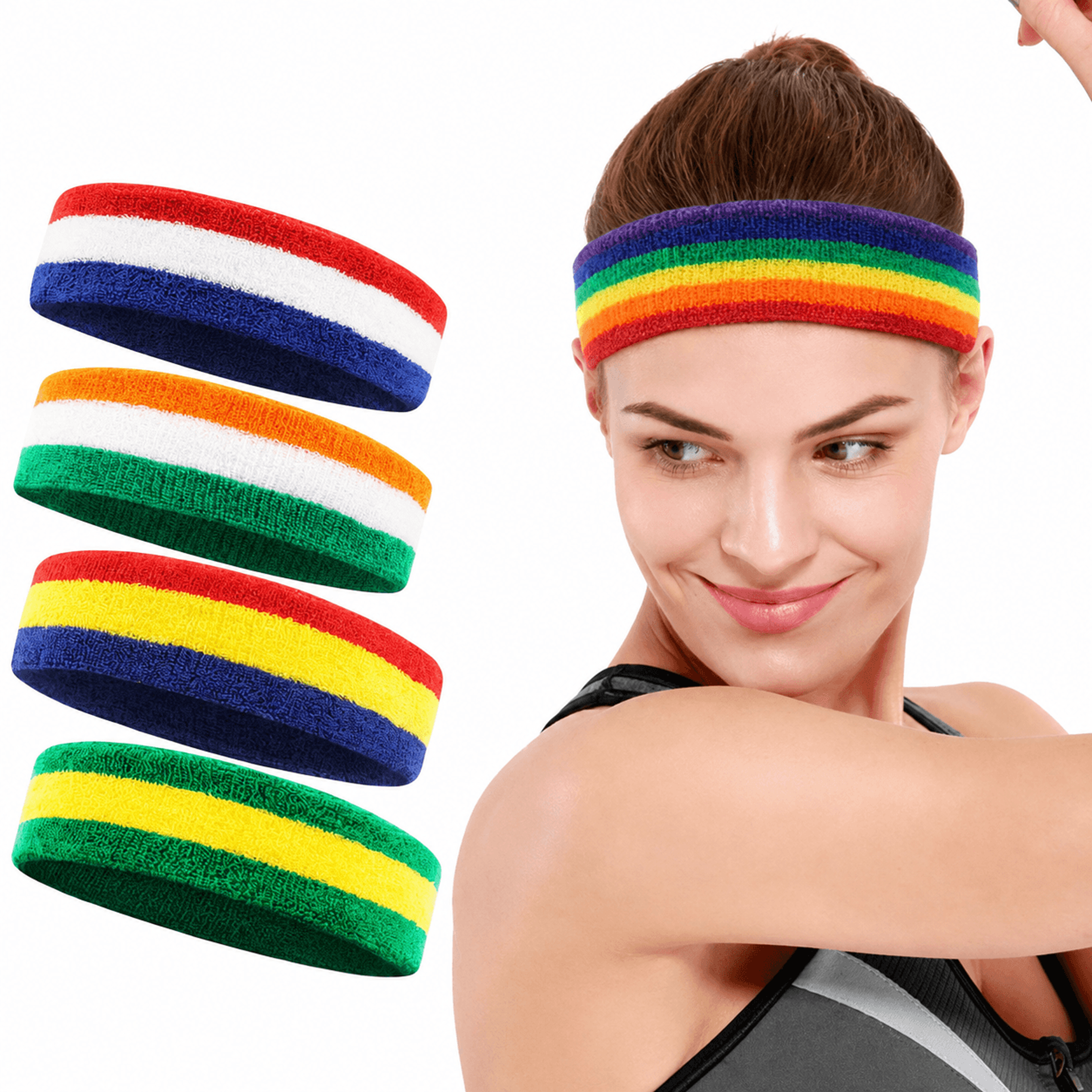 cotton athletic headband – sweatband for men & women sports headband for basketball, tennis, volleyball & gym