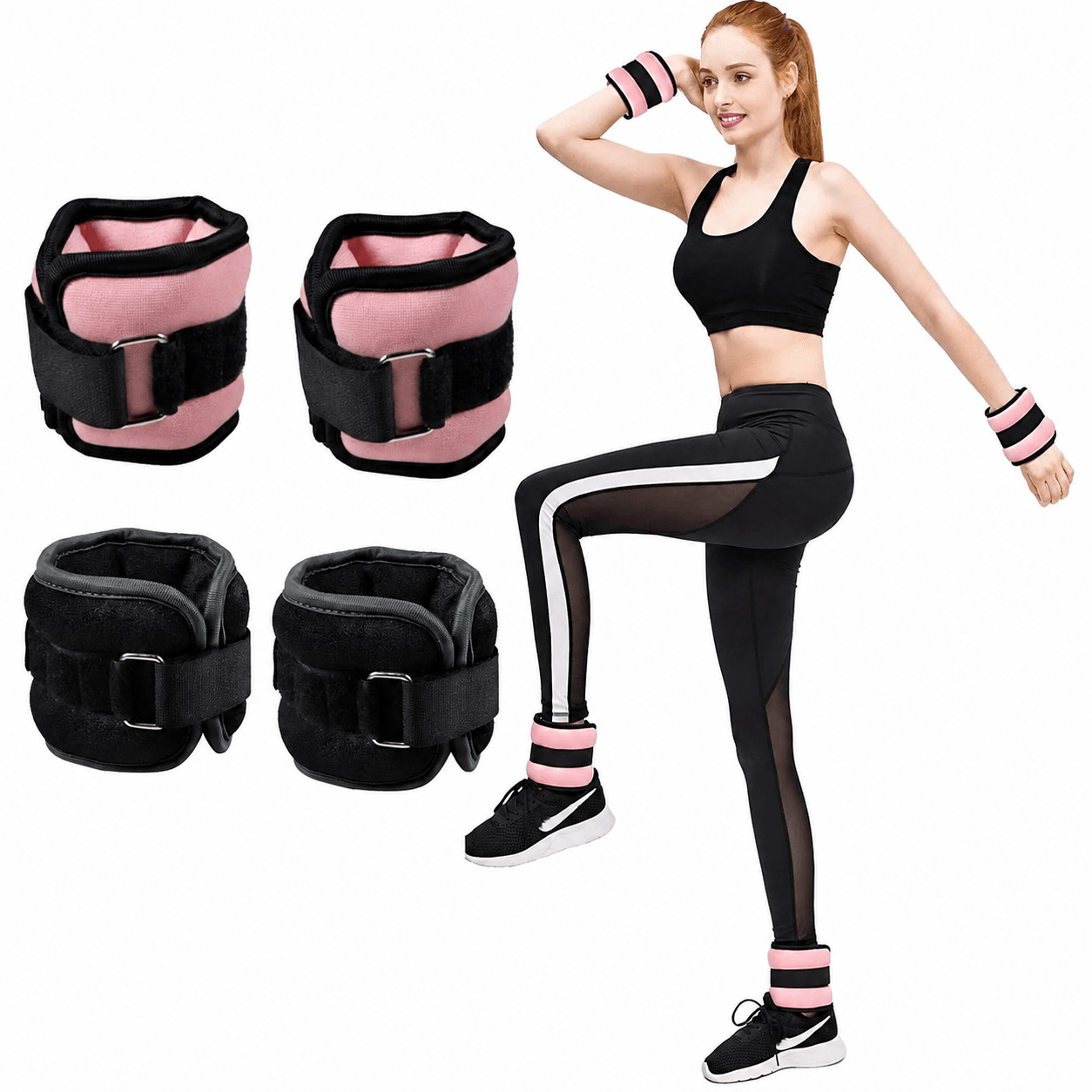 1 pair adjustable ankle & wrist weights – neoprene resistance weight straps for running, yoga, strength training & fitne