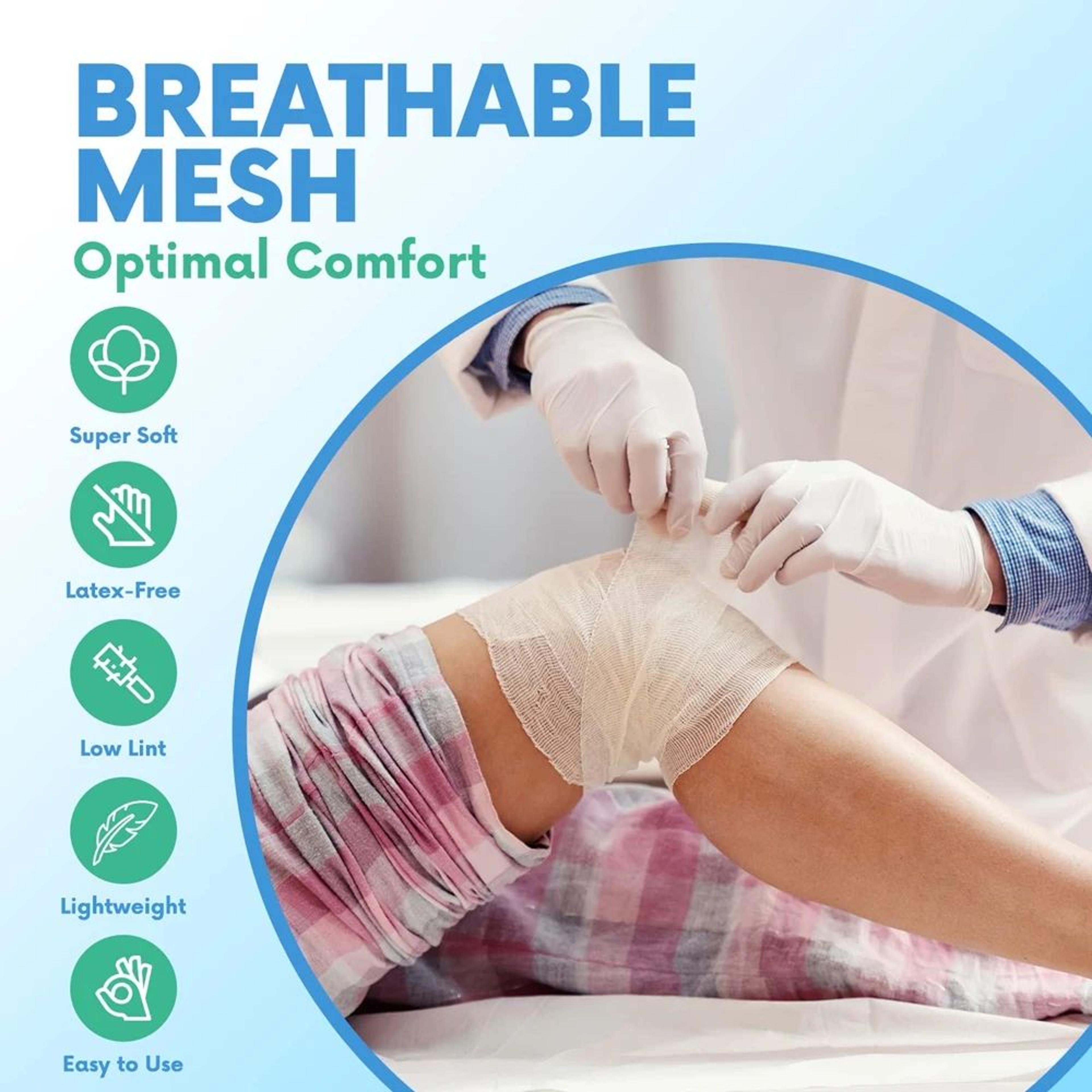 10 rolls breathable gauze bandage roll with tape – sterile medical gauze wrap for first aid, wound care & injury support