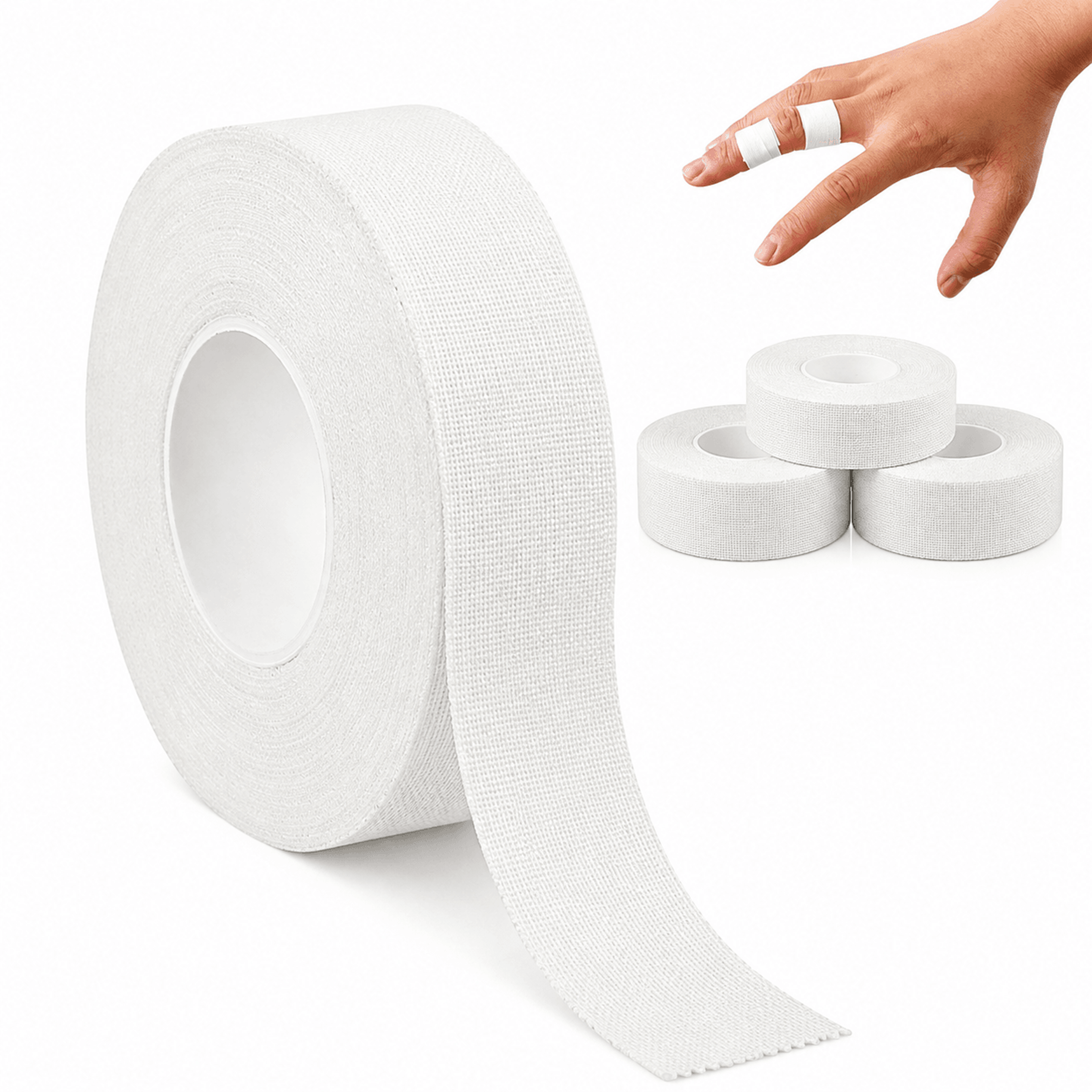4 rolls breathable athletic finger wrap tape – cotton sports finger tape with strong adhesive for boxing, climbing & cro