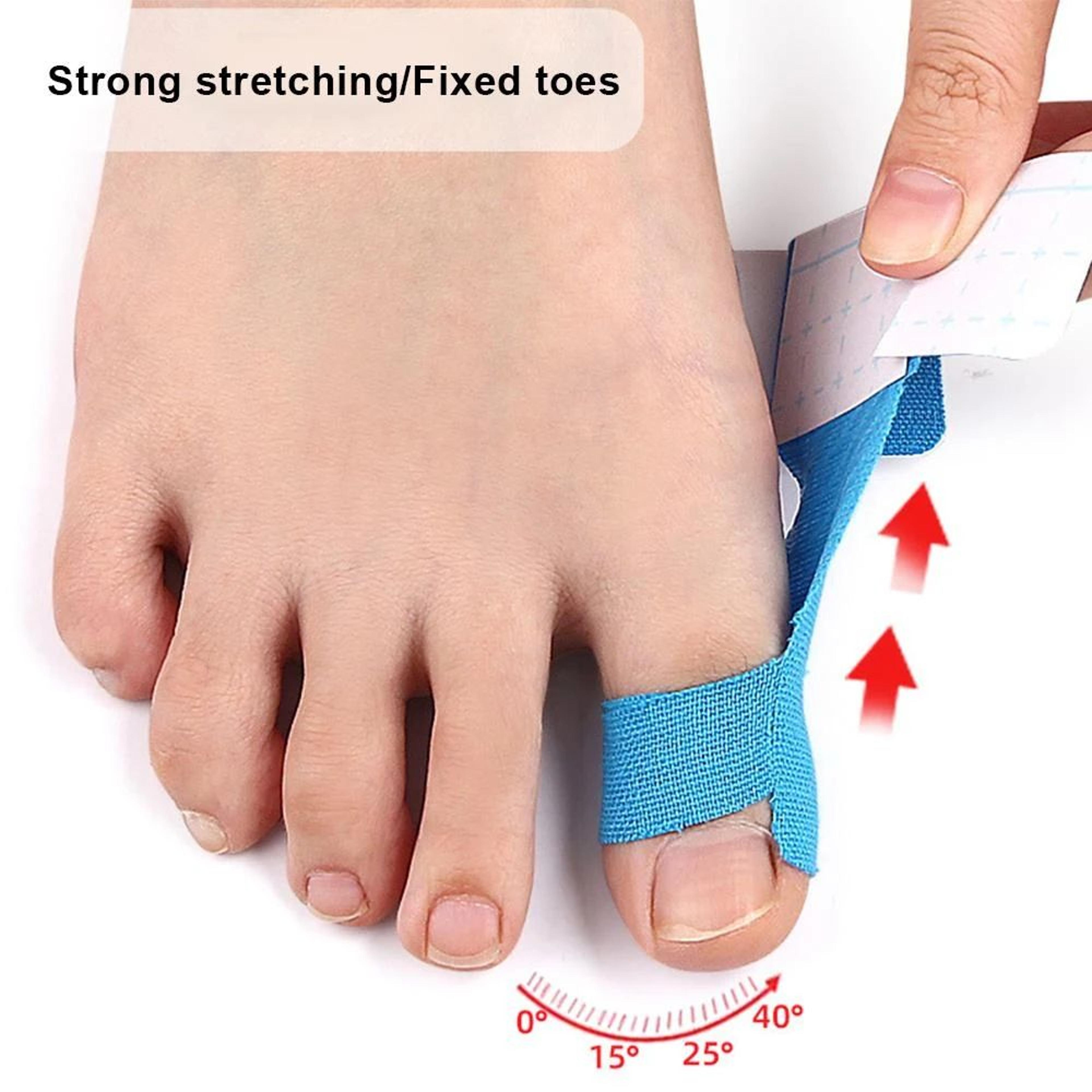 10pcs pre-cut bunion corrector tape – big toe support kinesiology tape, breathable toe straightener for foot pain relief