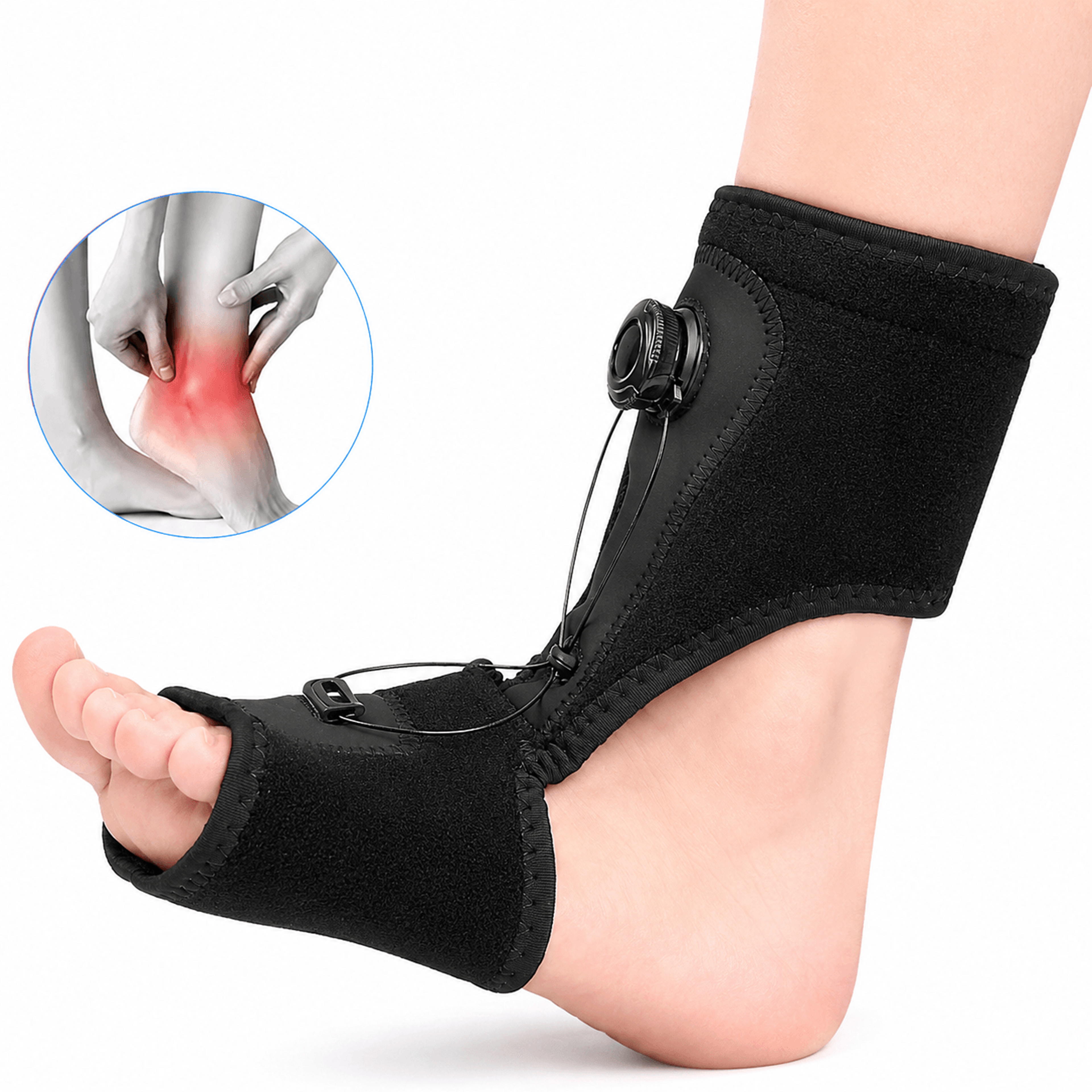 1pc adjustable plantar fasciitis night splint – drop foot brace for heel pain relief, achilles tendon support & recover