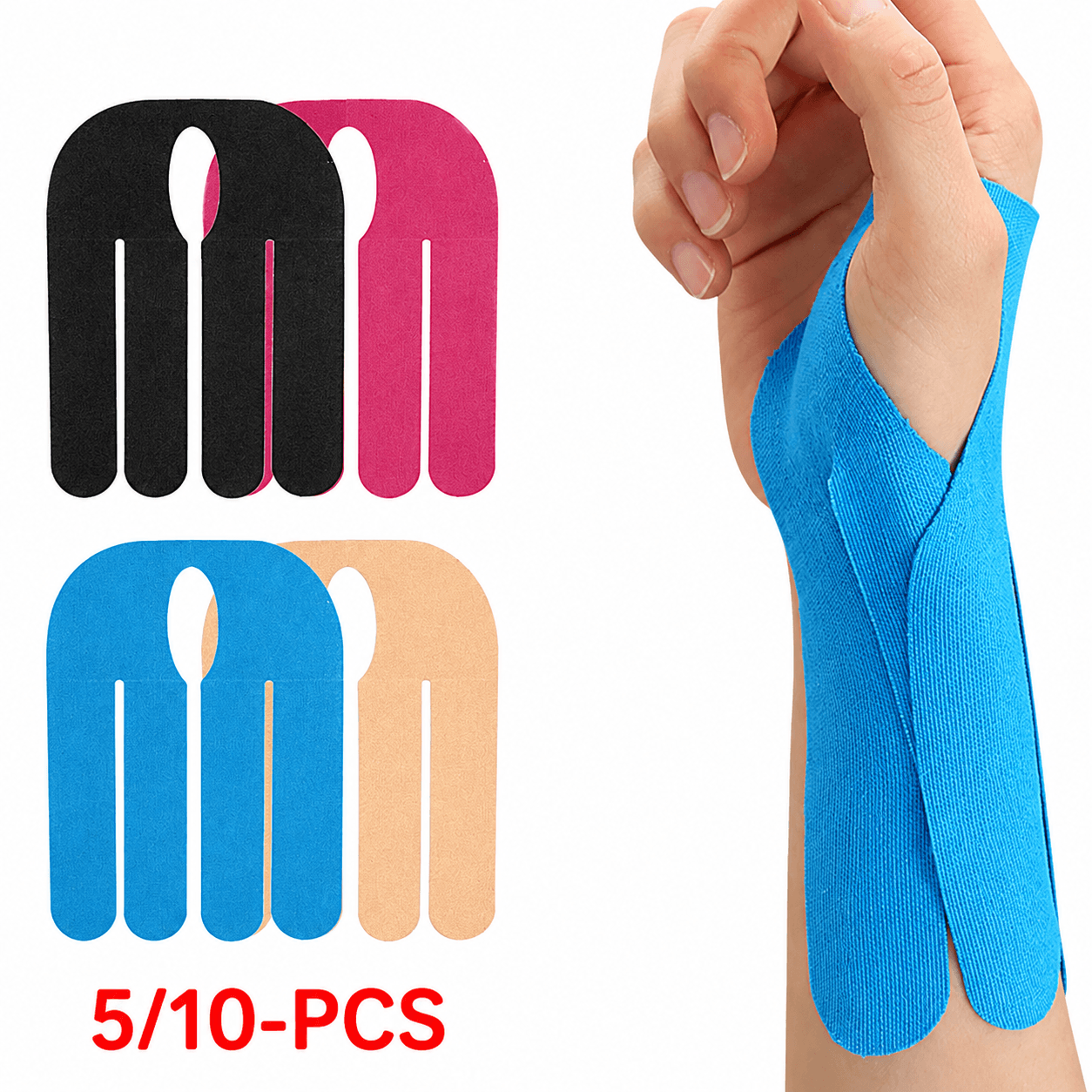 precut kinesiology tape for wrist & thumb – waterproof athletic support tape for carpal tunnel, tendonitis & pain r