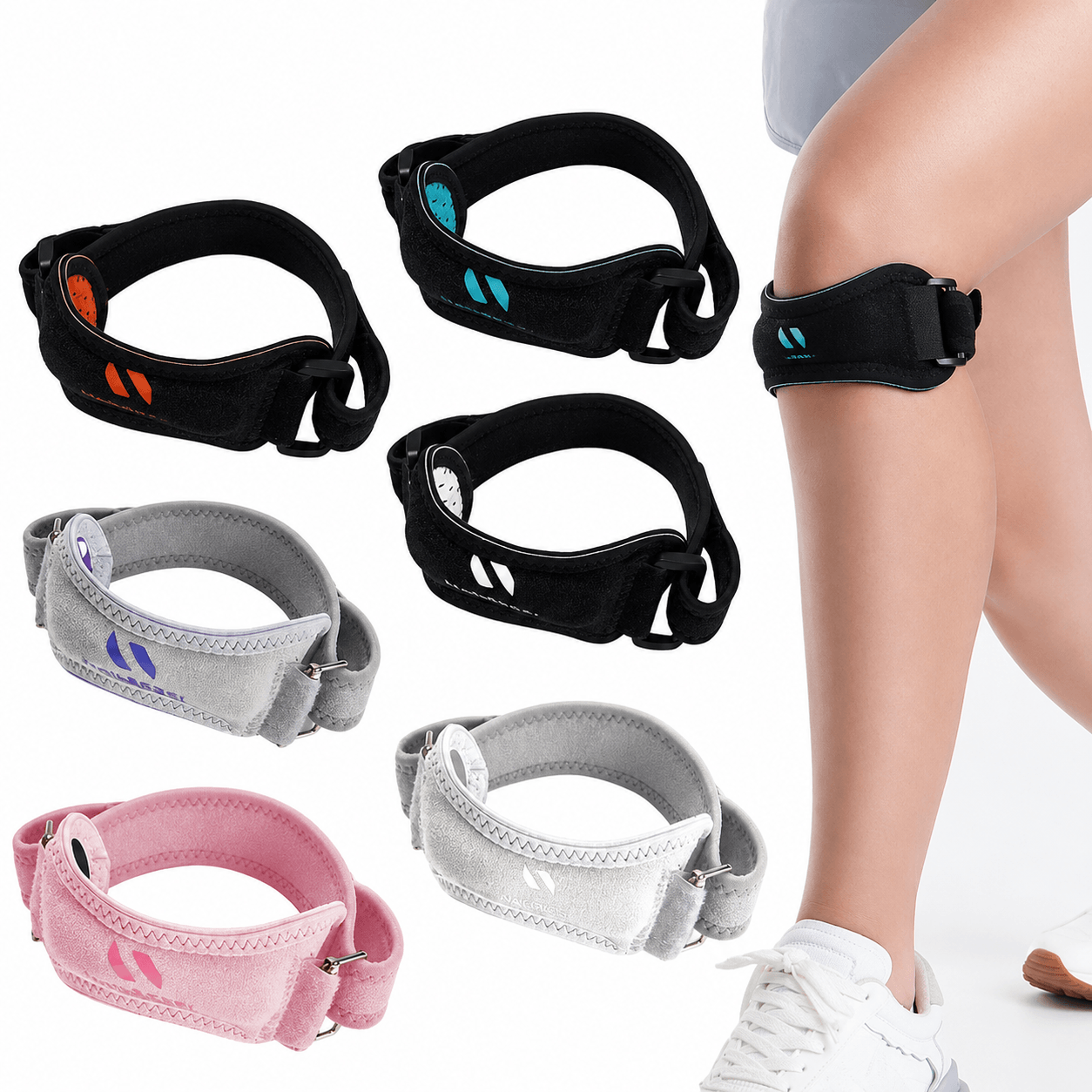 1pc adjustable patella tendon knee strap – knee support brace for running, hiking, basketball, tennis & jumper's knee