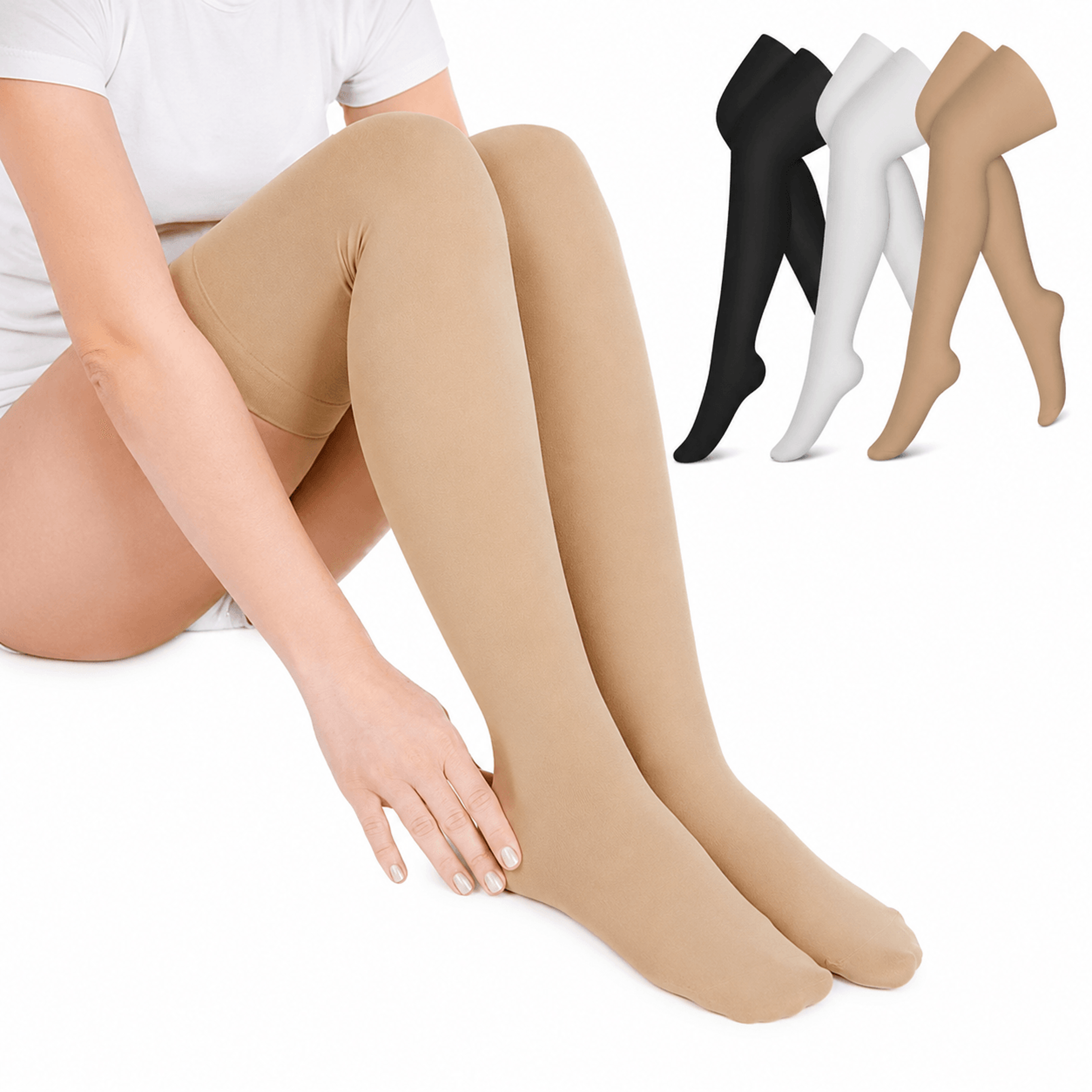 20–30mmhg thigh high compression socks – medical compression stockings for running, travel, nurses & swelling relief