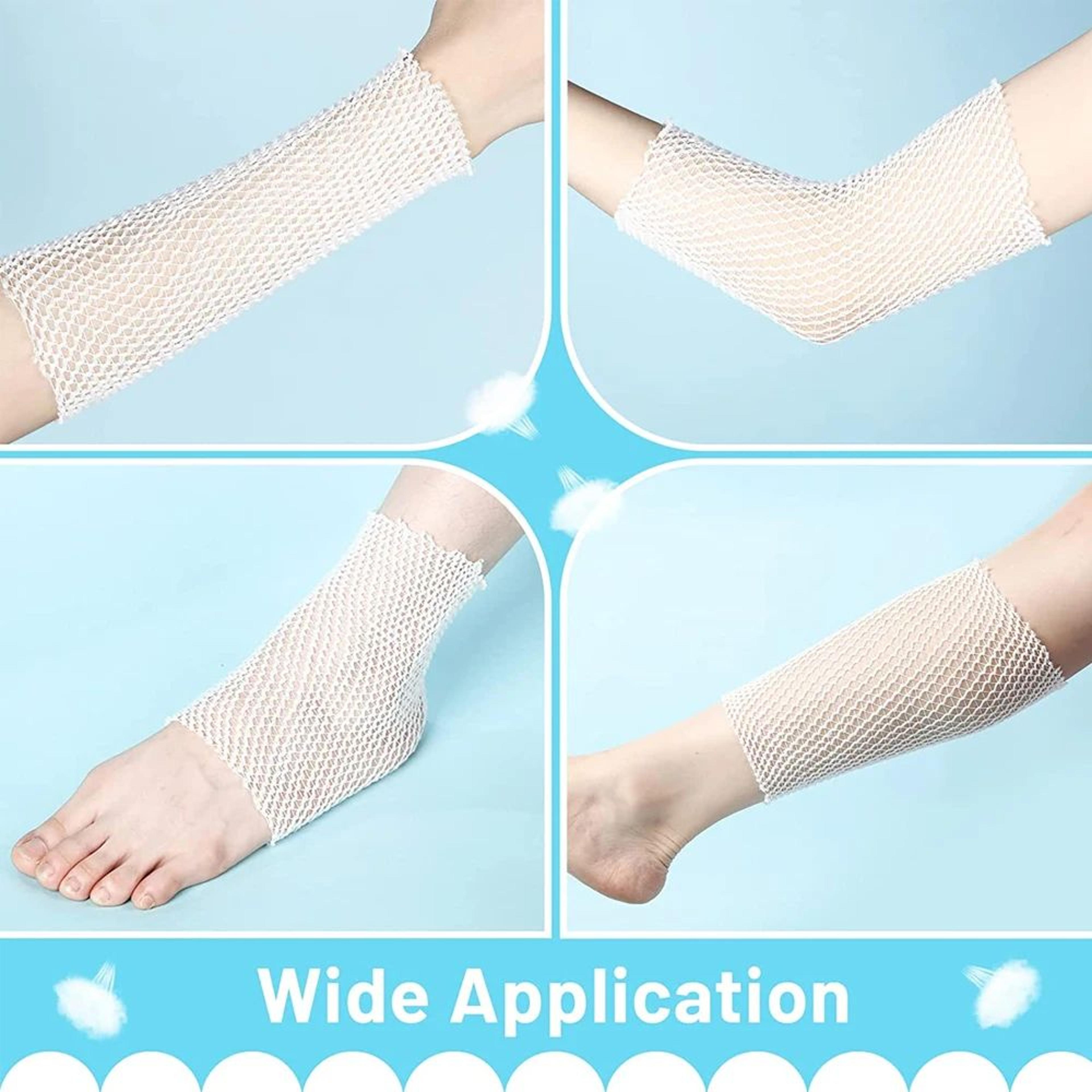 1 roll elastic net tubular bandage – breathable wound dressing retainer for knee, calf, ankle, arm & sports recovery