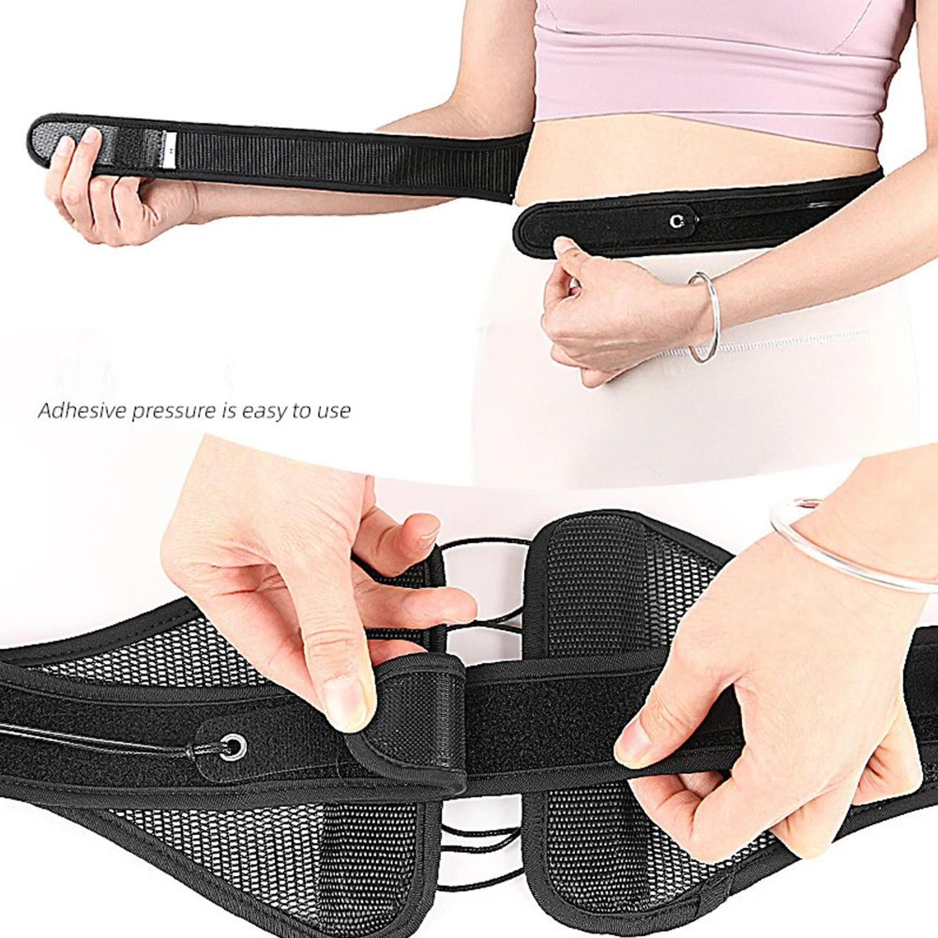 adjustable lower back brace with pulley system – lumbar support belt for back pain relief, posture support & compression