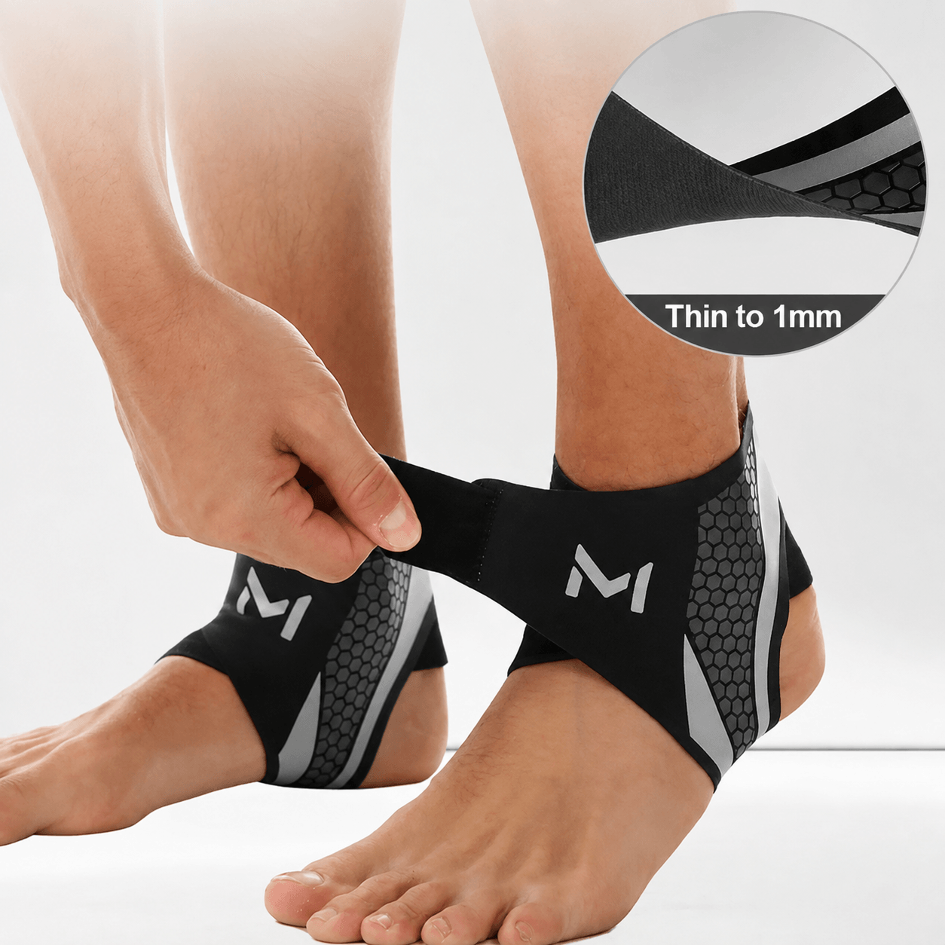 adjustable ankle compression sleeve – joint support brace for running, basketball & soccer