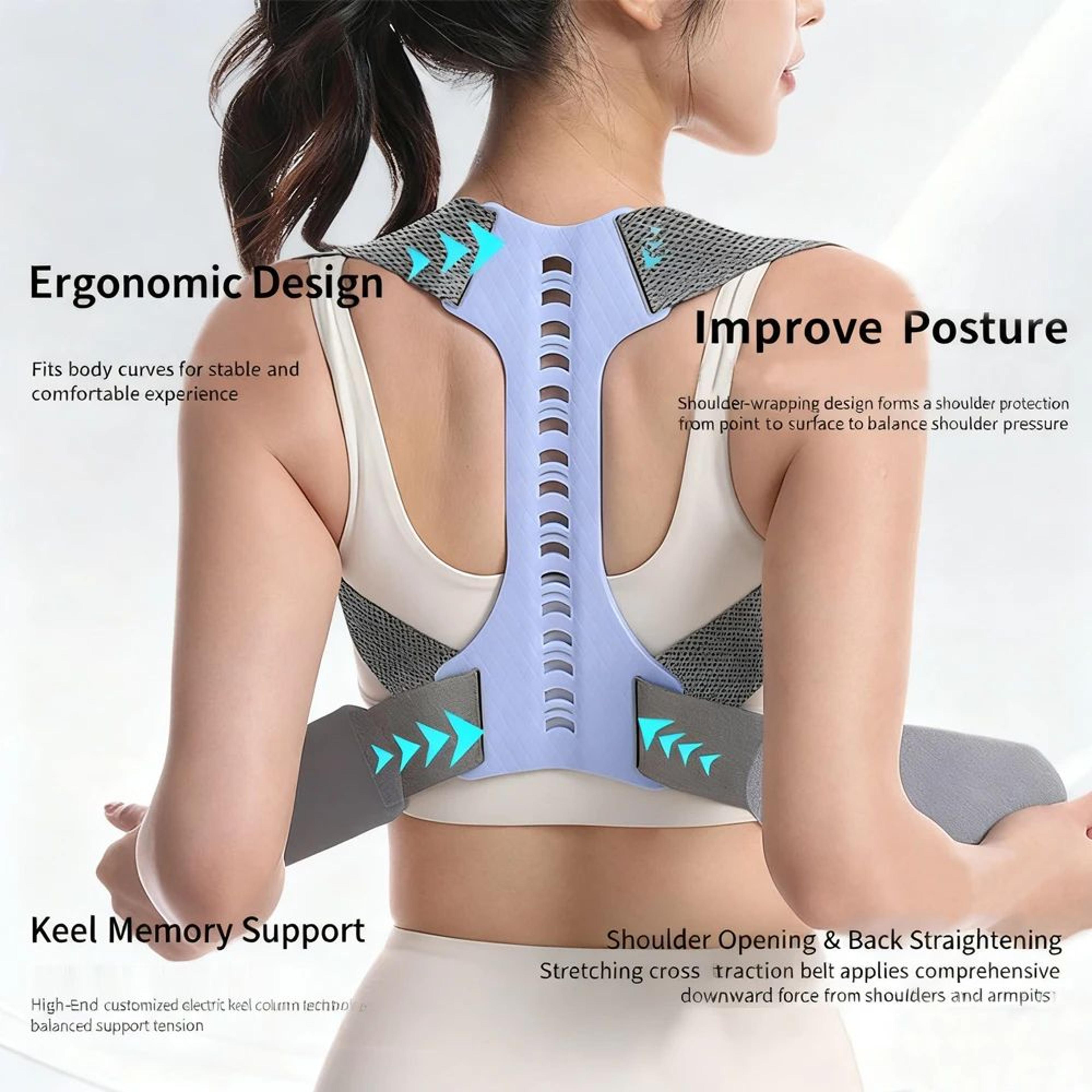 posture corrector for women & men – adjustable back brace for upper back, neck & shoulder support, scoliosis relief