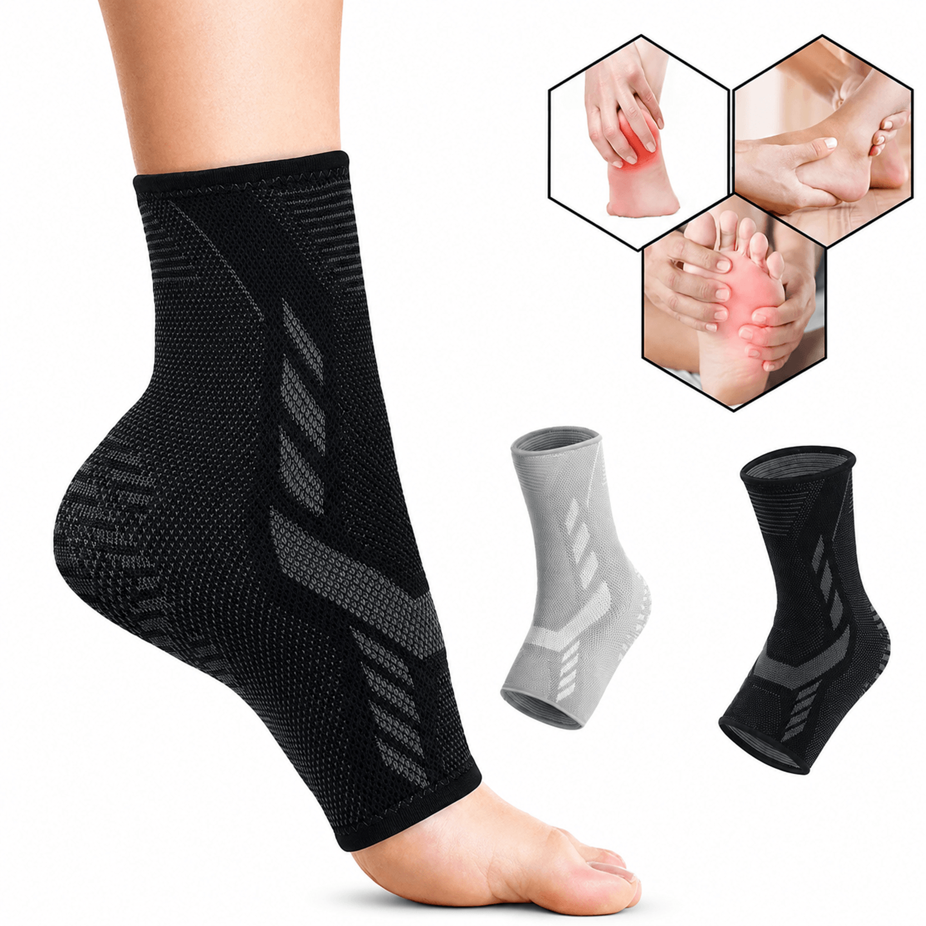 1pc adjustable ankle brace compression support strap – achilles tendonitis, sprained ankle & plantar fasciitis relief