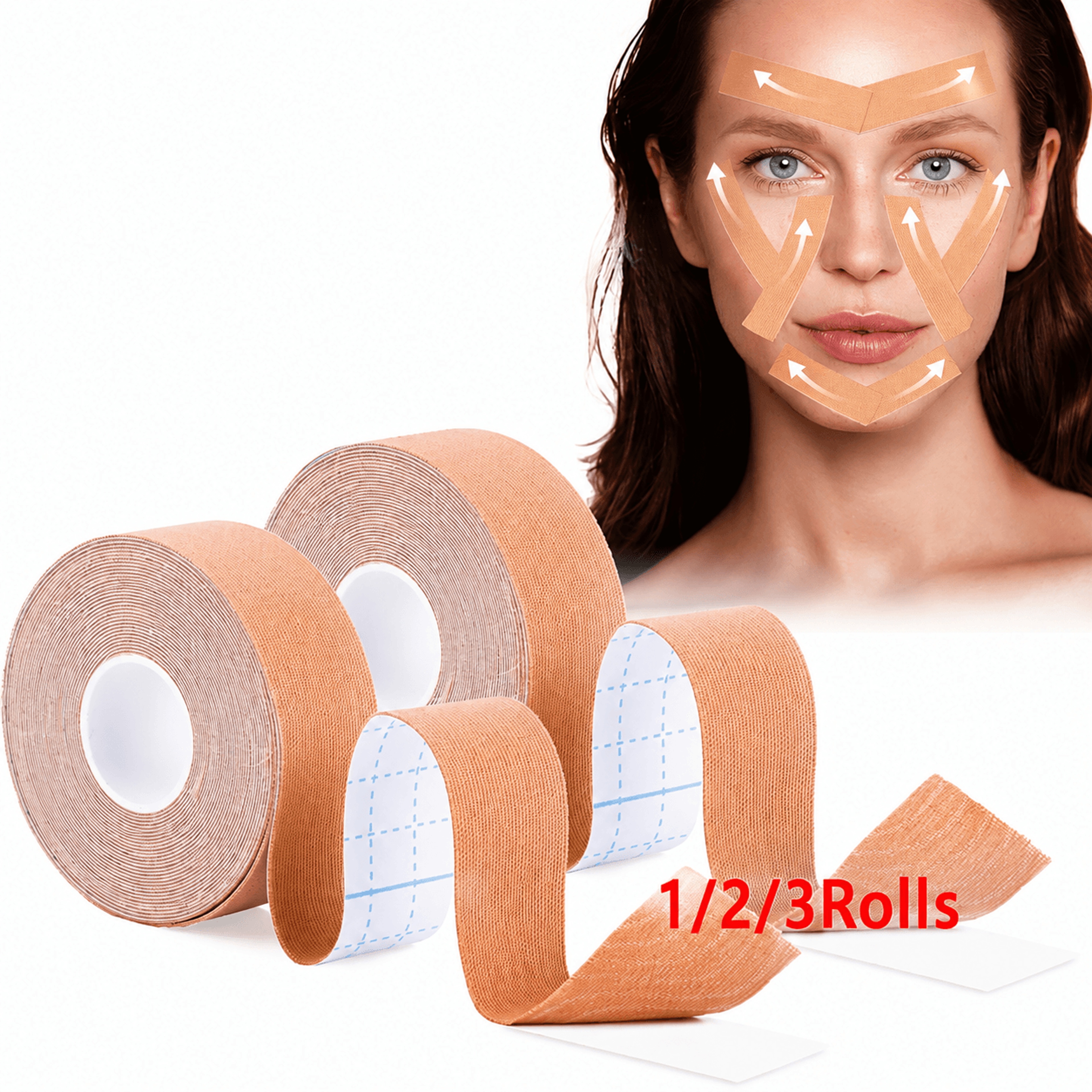 anti-wrinkle face tape – overnight face lift tape for forehead, jawline & neck tightening, facial wrinkle reduction