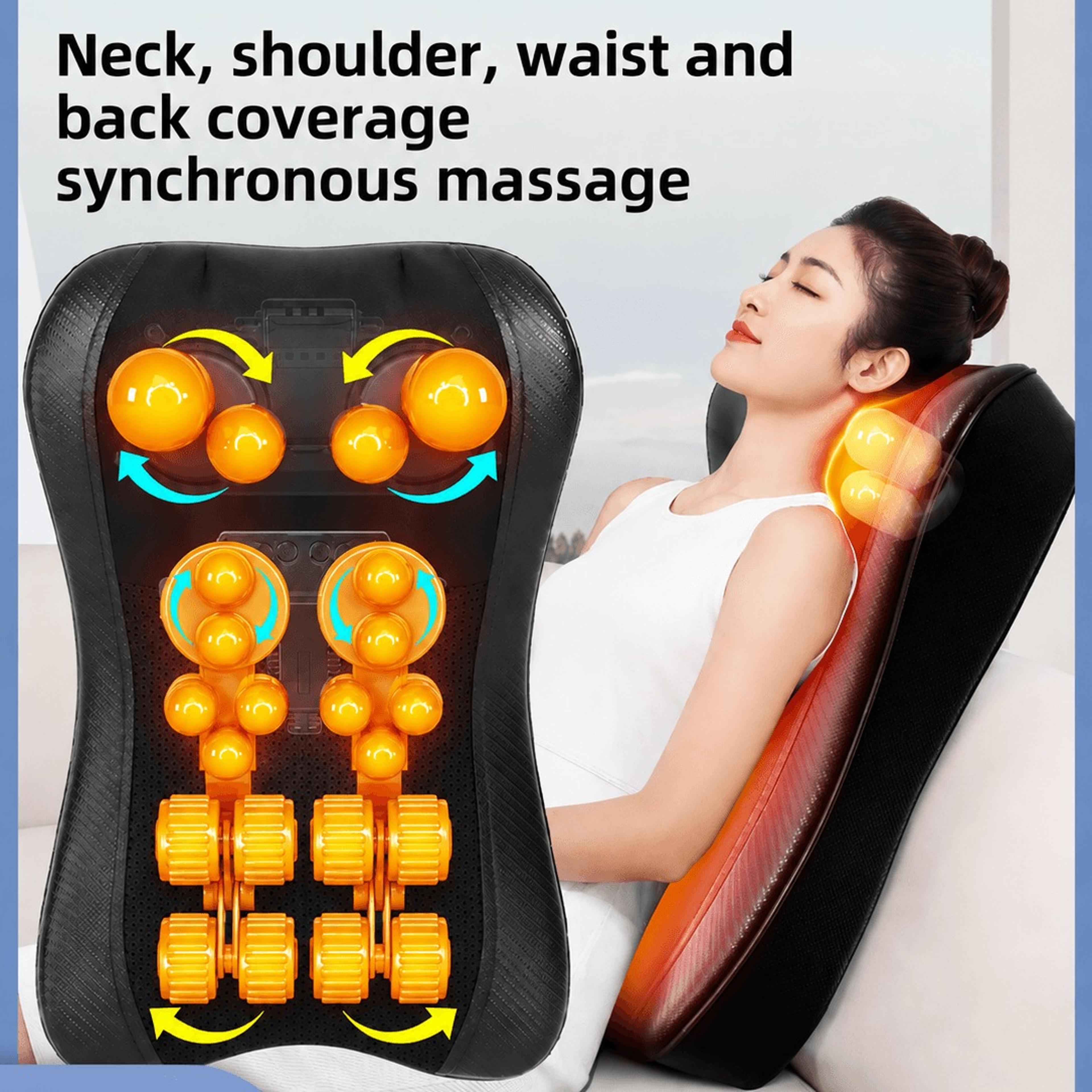 shiatsu neck massage pillow – electric deep tissue back & shoulder massager with heat for muscle pain relief