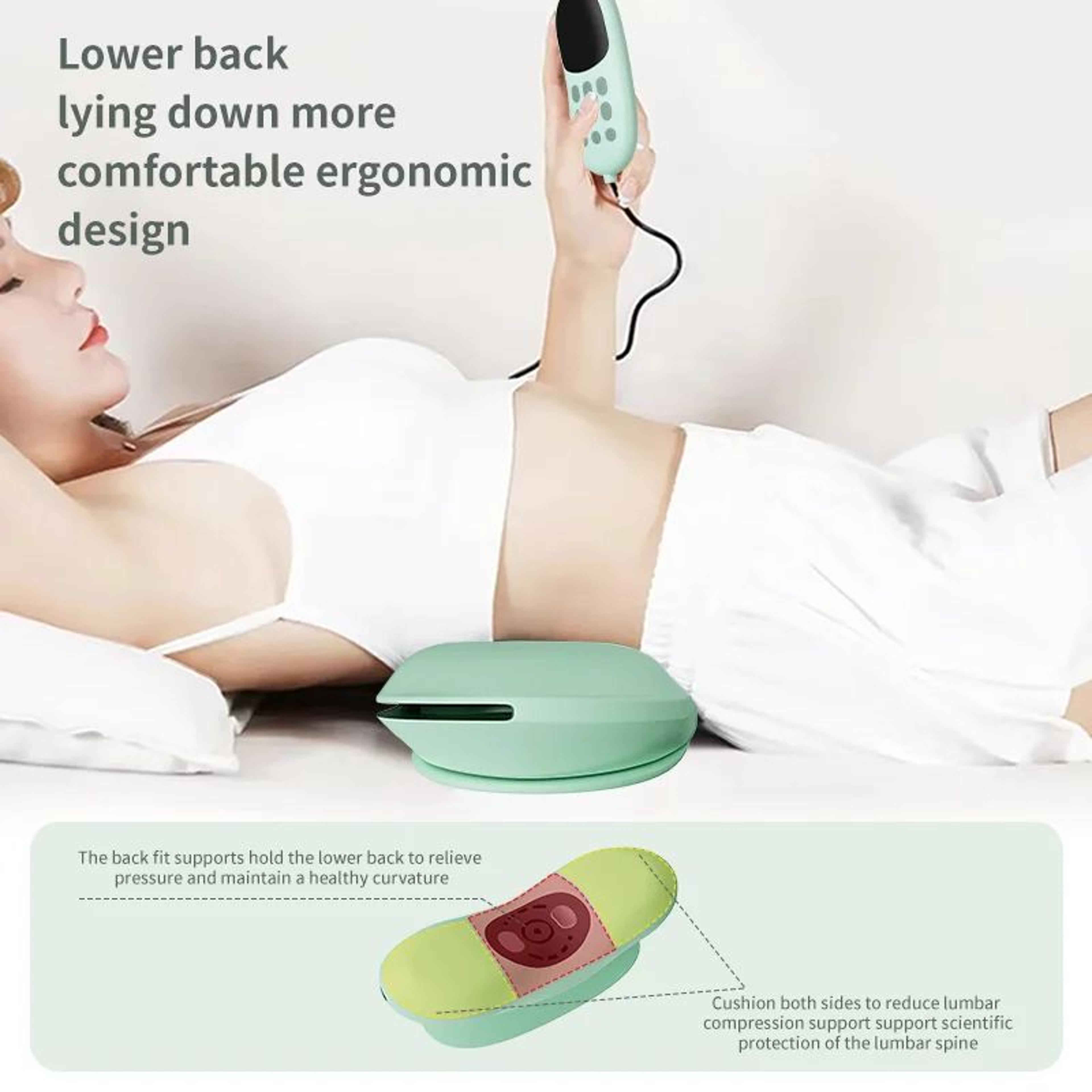 electric lumbar traction back massager with heat & adjustable intensity – inflatable back stretcher for pain relief