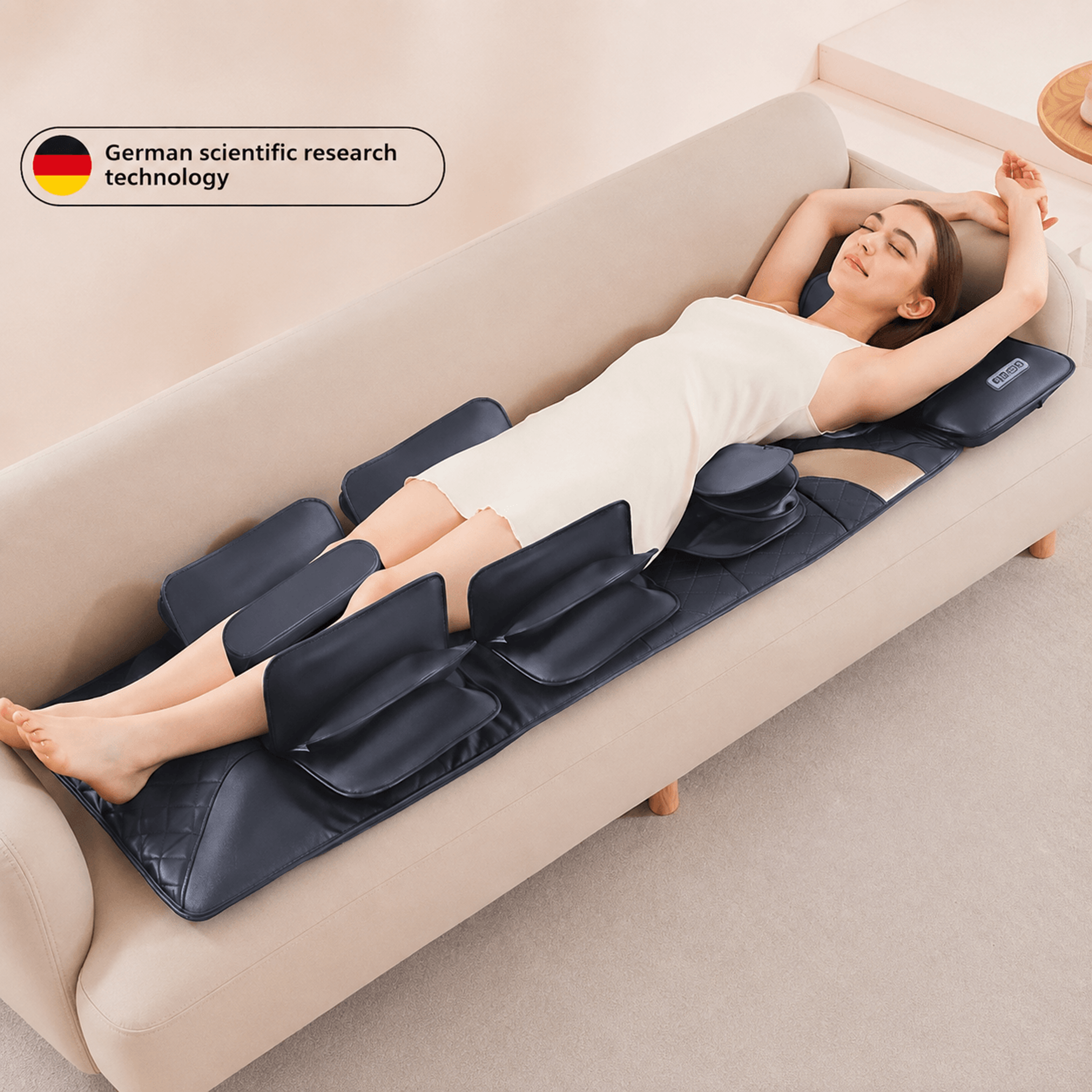 upgrade full body massage mattress with heat & air compression – neck back lumbar traction massage mat with remote contr