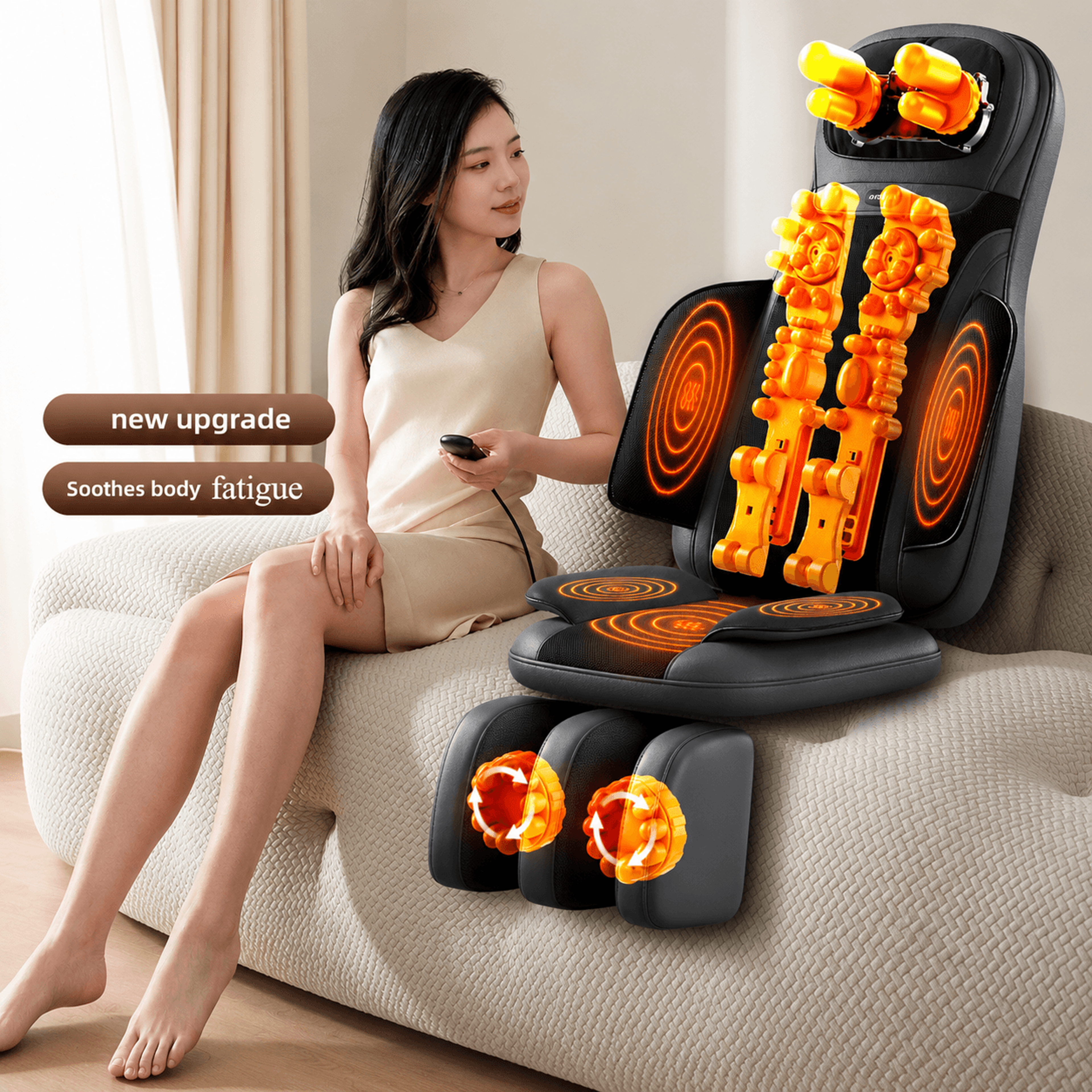 full body massage cushion with heat & kneading – electric neck shoulder back waist massage chair pad