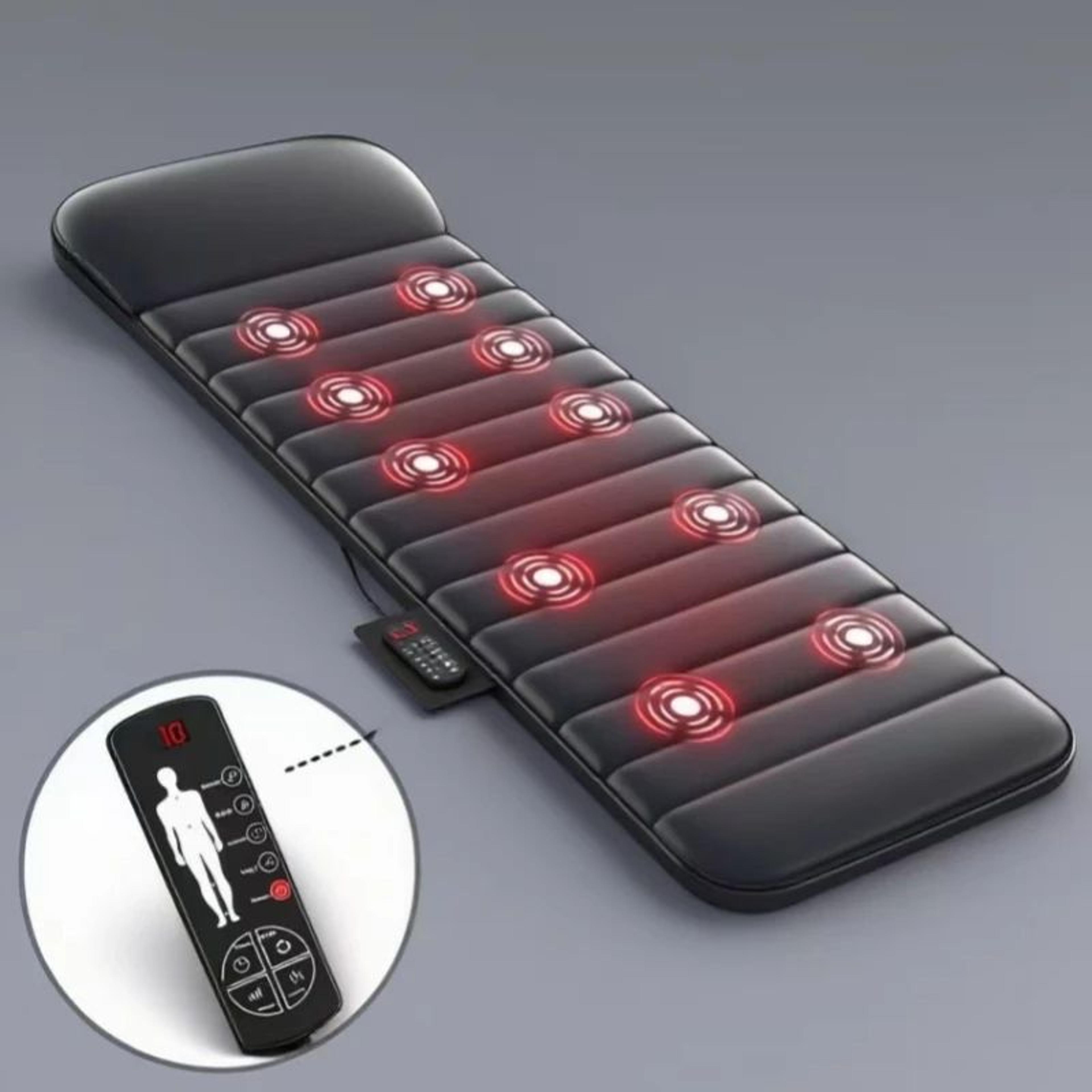 electric full body massage mattress with heating & hand controller – neck back lumbar airbag vibrating massage pad