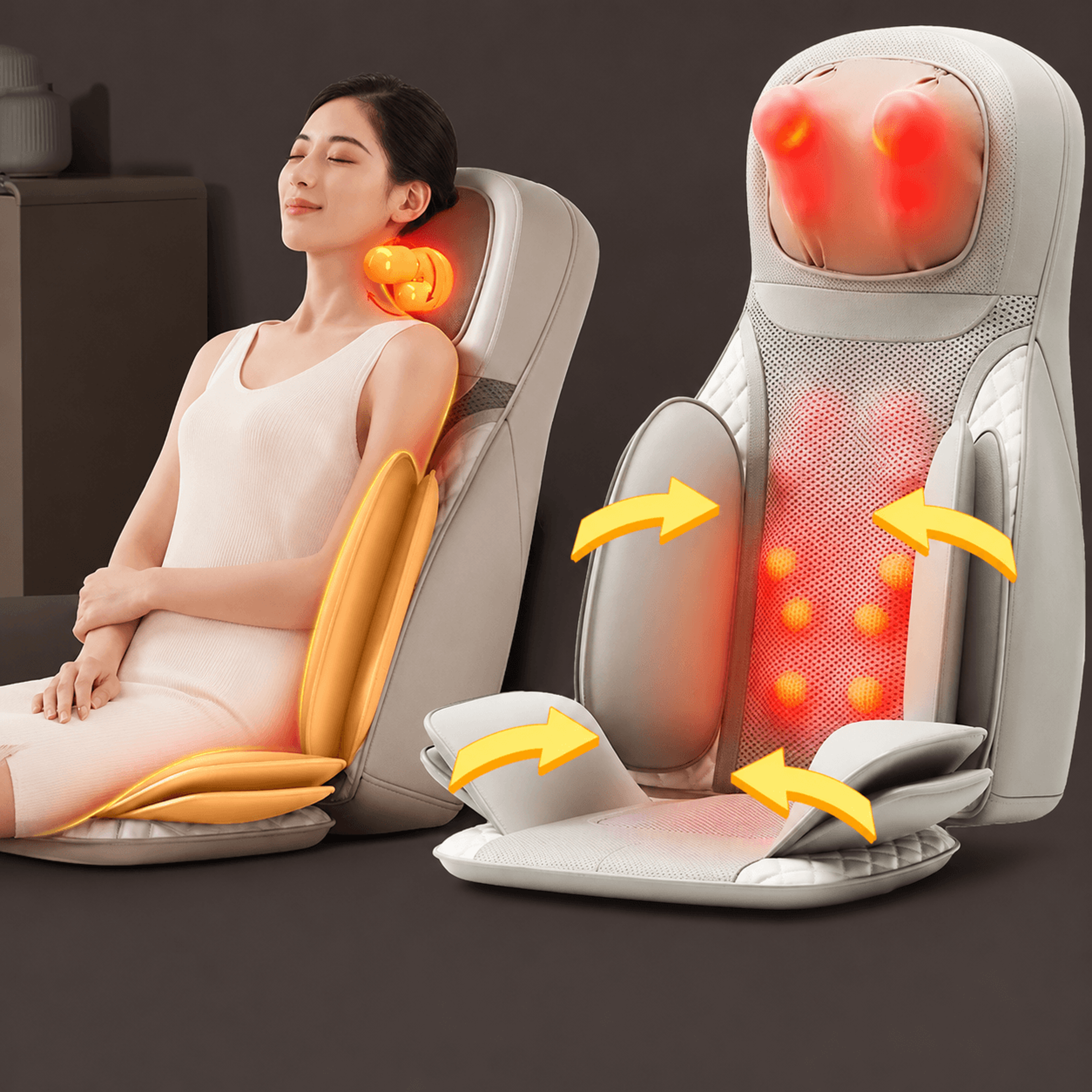 3d body balance chair massager with heat – neck back lumbar air compression massage cushion with vibration control