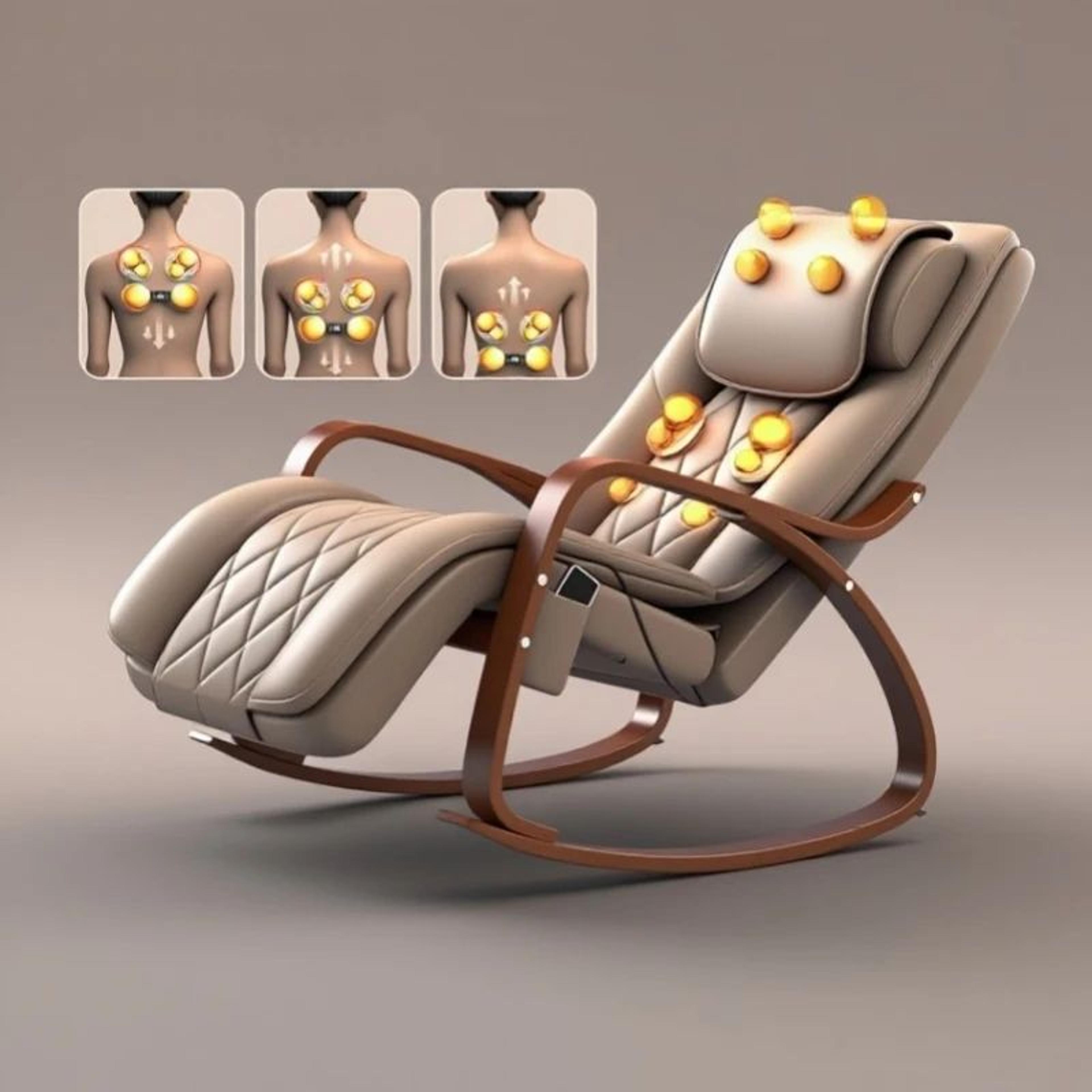 ergonomic massage rocker recliner chair with heat & vibration – overstuffed lounge chair with removable cushion