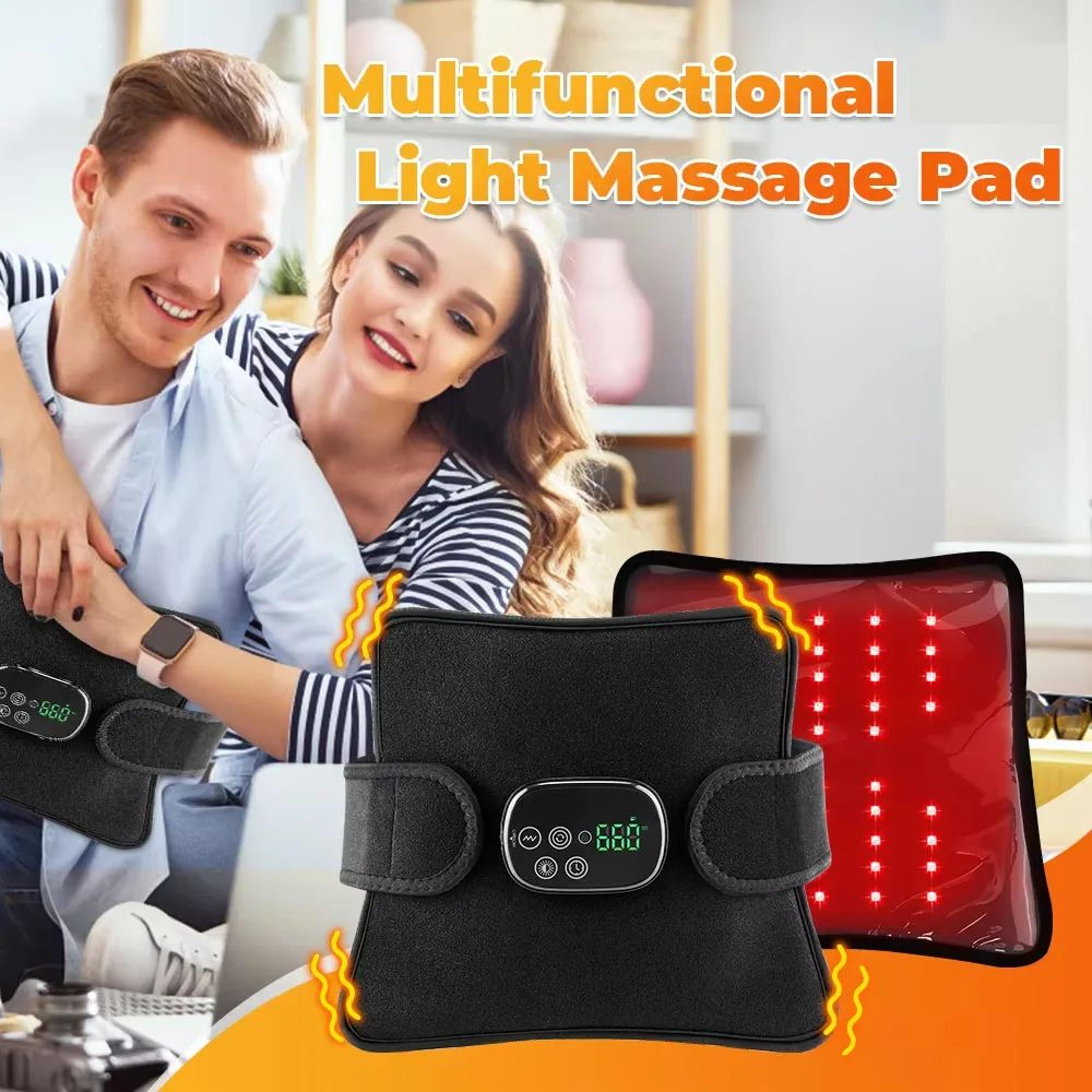 cordless red light therapy massage pad with 660nm & 850nm led – portable heating wrap for knee back shoulder & joint rel
